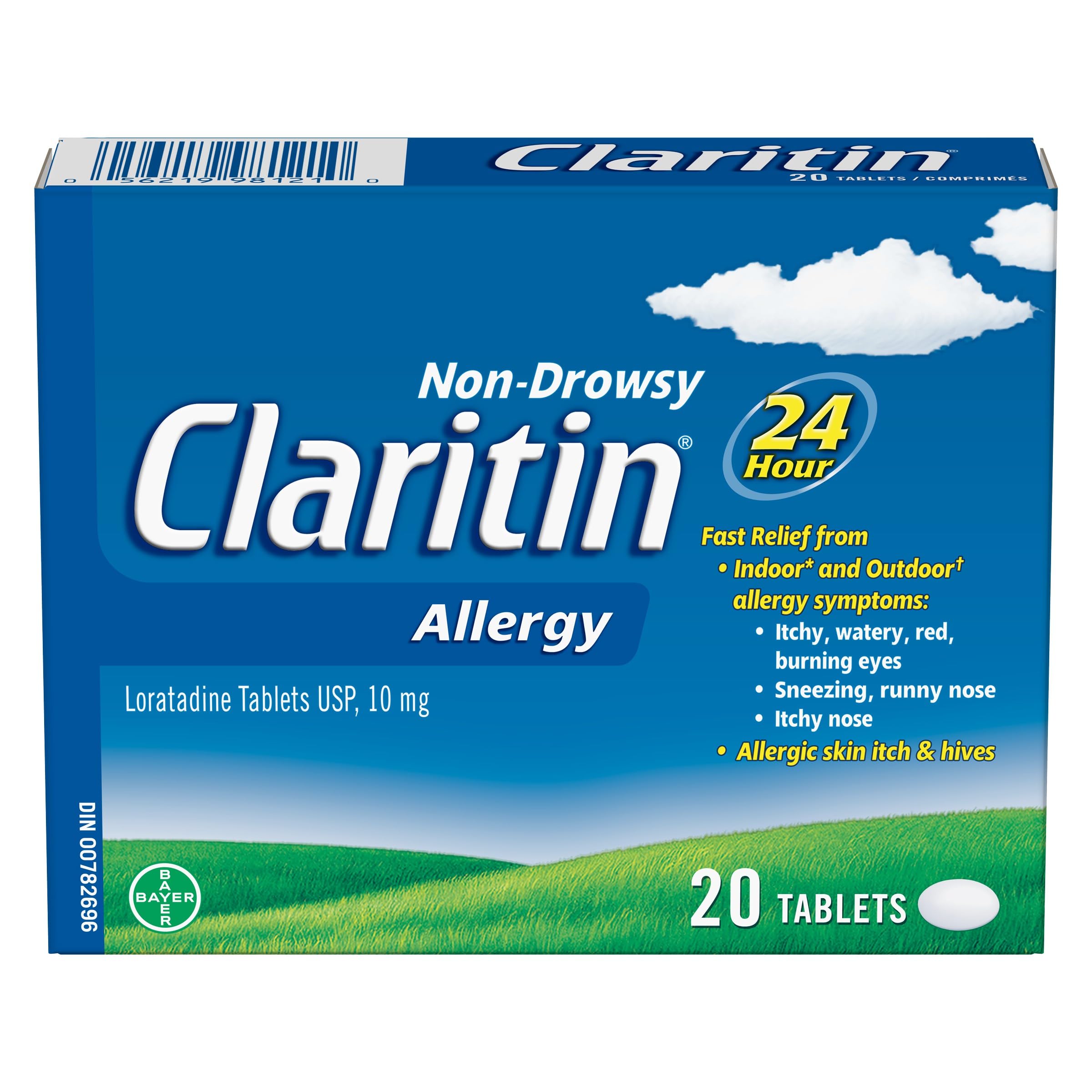 Claritin Allergy Medicine, 24-Hour Non-Drowsy Relief 10 mg, 20 Tablets 🍁 All In One Marketplace Canada