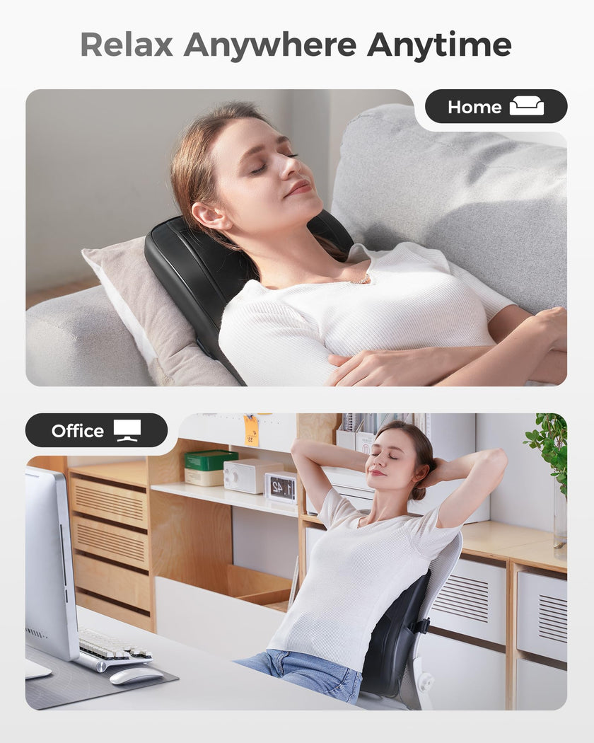Boriwat Back Massager Neck Massager with Heat, Shiatsu Massage Pillow for Pain Relief, Massagers for Neck and Back, Shoulder, Leg, Gifts for Men Women Mom Dad, Stress Relax at Home Office and Car 🍁 All In One Marketplace Canada