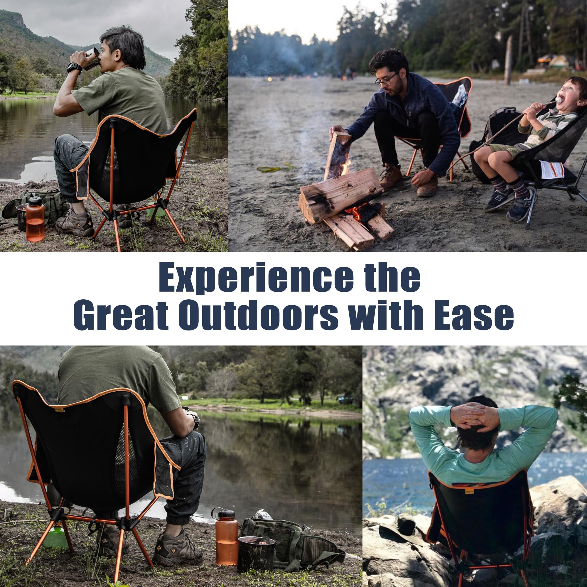 TREKOLOGY YIZI GO Camping Chair for Adult – Compact, Foldable, Lightweight 0.9 kg, 136 kg Capacity, Durable Aluminum, Quick Setup, Ideal for Backpacking, Beach, and Outdoor Adventures (Black) 🍁 All In One Marketplace Canada