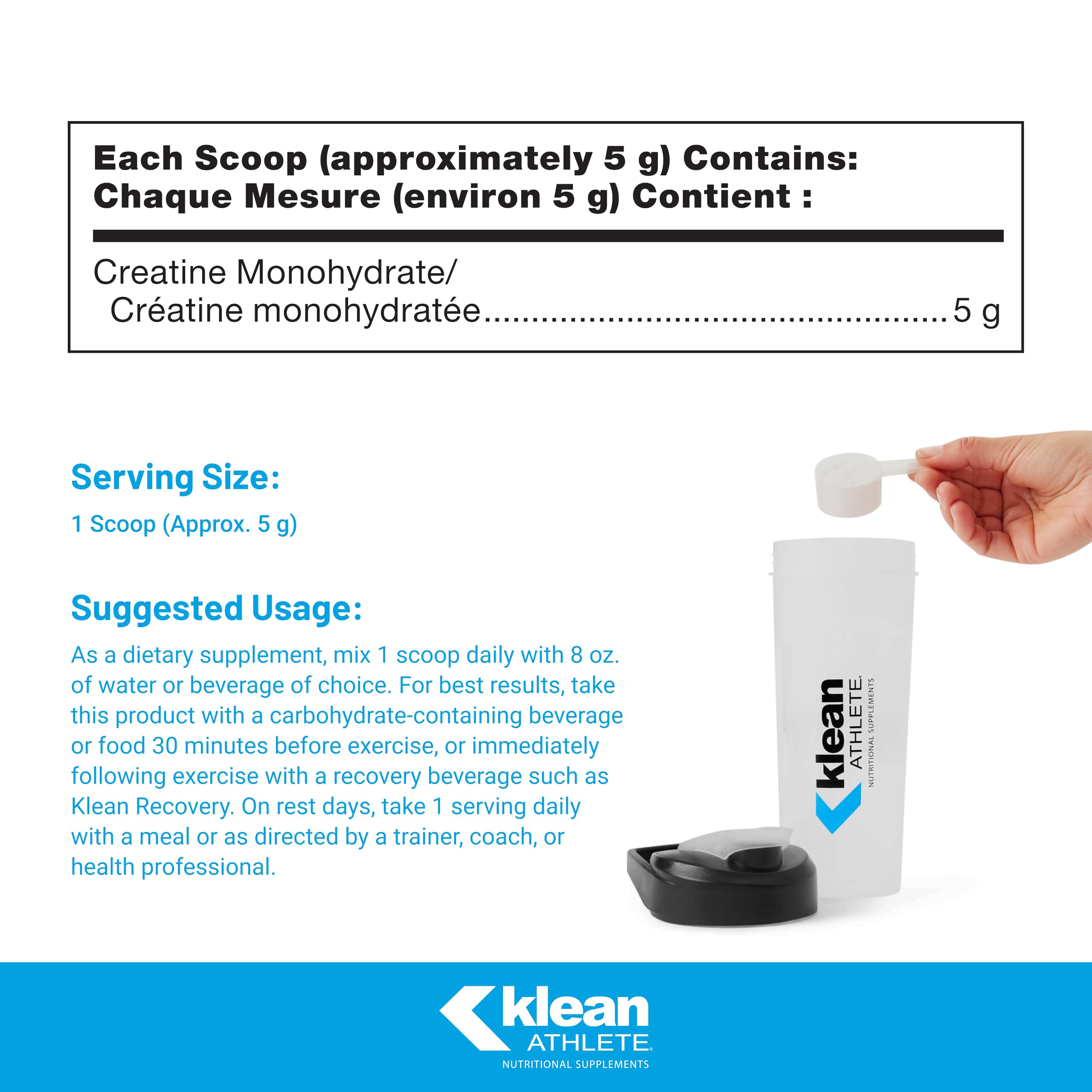 Klean Athlete - Klean Creatine - Supports Muscle Strength and Performance* - NSF Certified for Sport - 315 Grams Powder 🍁 All In One Marketplace Canada