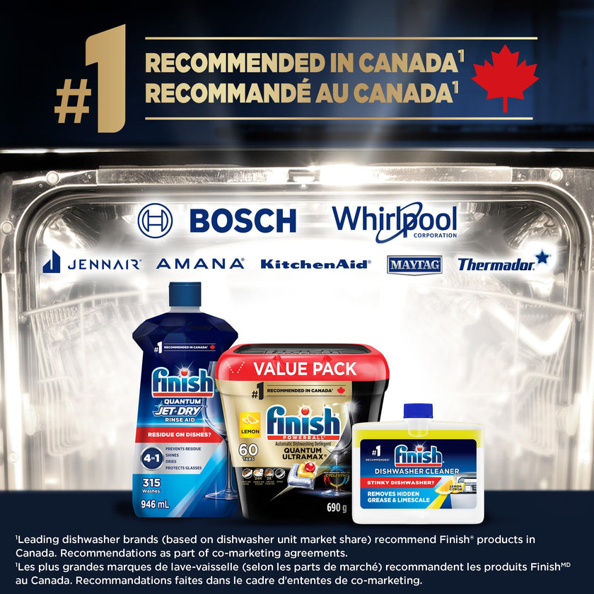 Finish Quantum UltraMax Dishwasher Detergent Pods, Lemon, 60 Tabs 🍁 All In One Marketplace Canada