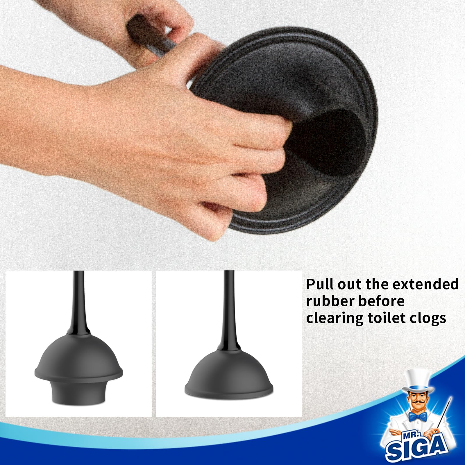 MR.SIGA Toilet Plunger and Bowl Brush Combo for Bathroom Cleaning, Black, 1 Set 🍁 All In One Marketplace Canada