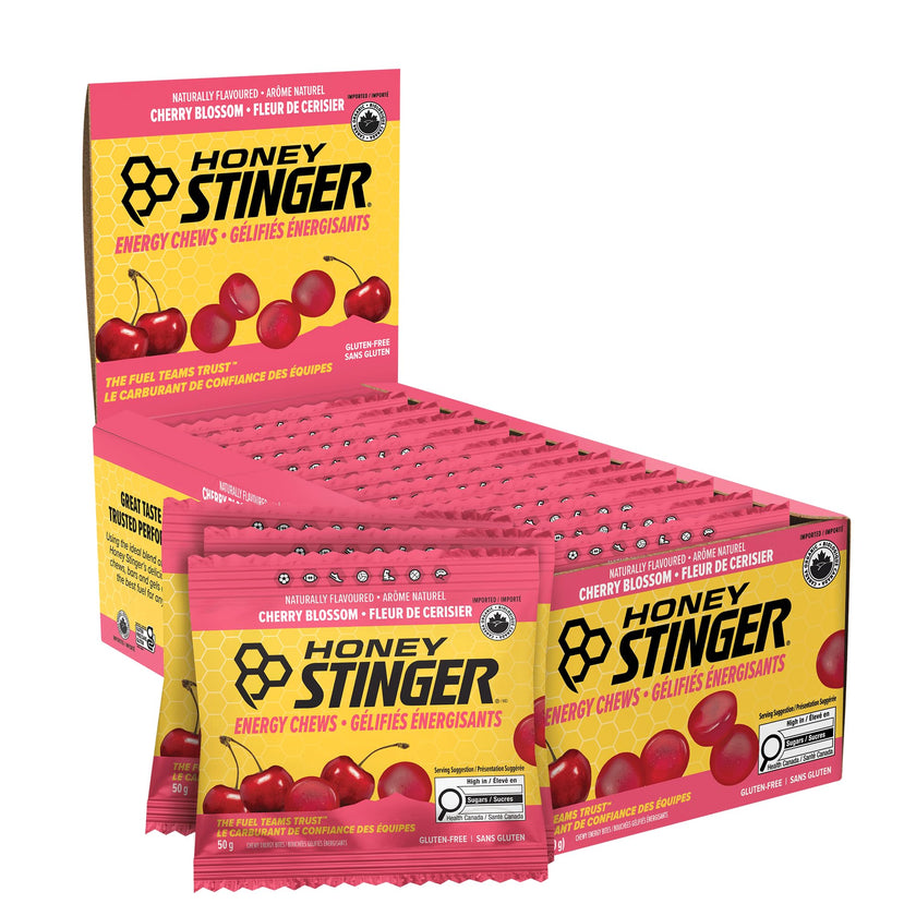 Honey Stinger Organic Cherry Blossom Energy Chew | Gluten Free & Caffeine Free | For Exercise, Running and Performance | Sports Nutrition for Home & Gym, Pre and Mid Workout | 12 Pack, 50g 🍁 All In One Marketplace Canada