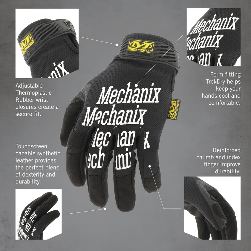 Mechanix Wear: The Original Work Glove with Secure Fit, Synthetic Leather Performance Gloves for Multi-purpose Use, Durable, Touchscreen Capable Safety Gloves for Men (Black, Large) 🍁 All In One Marketplace Canada