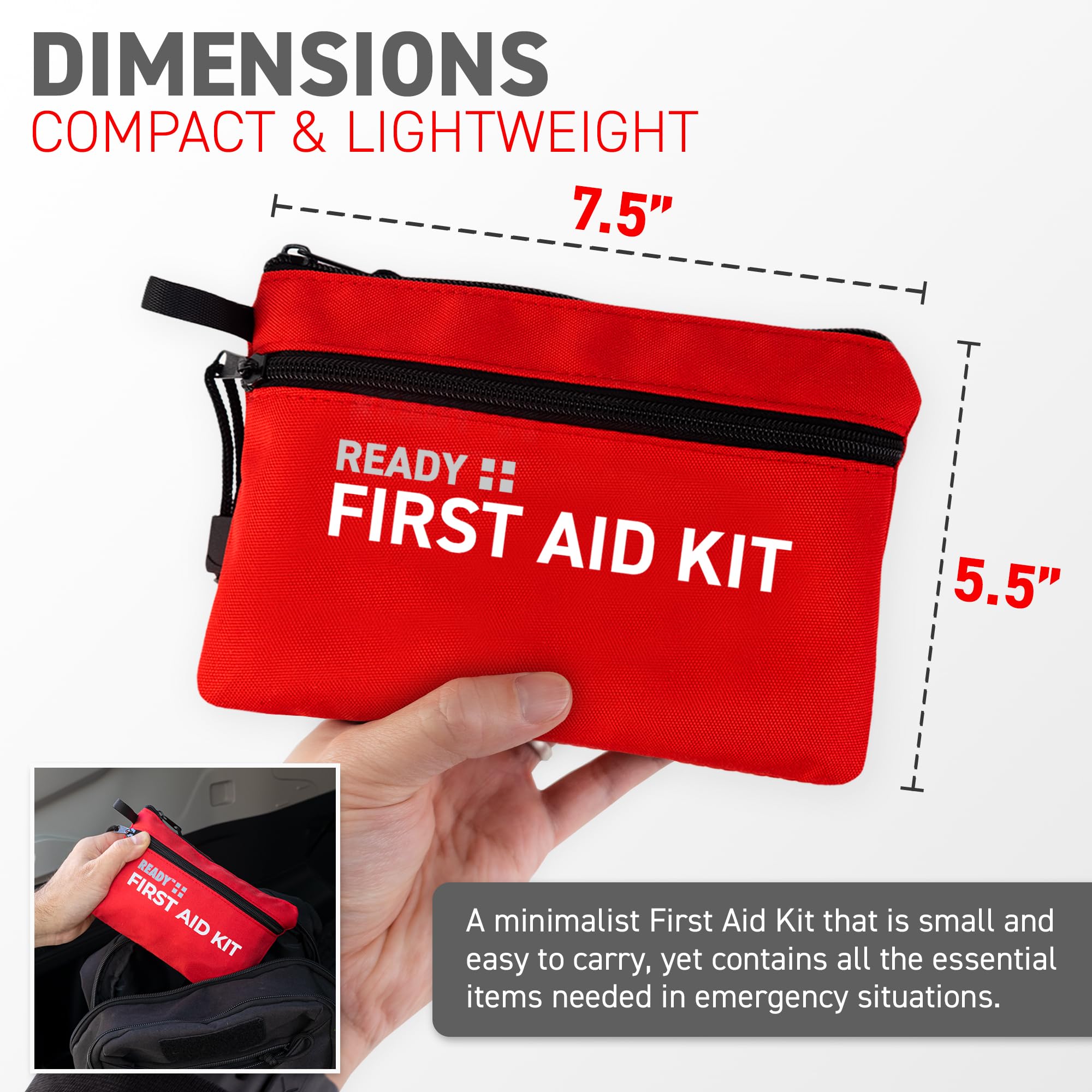 Ready First Aid 107 Piece First Aid Kit - Camping, First Aid Kit, Camping Essentials, Hiking, Home Essentials, Car Emergency Kit, Hiking Gear, First Aid Kit Travel, Car Essentials, Survival Stuff 🍁 All In One Marketplace Canada