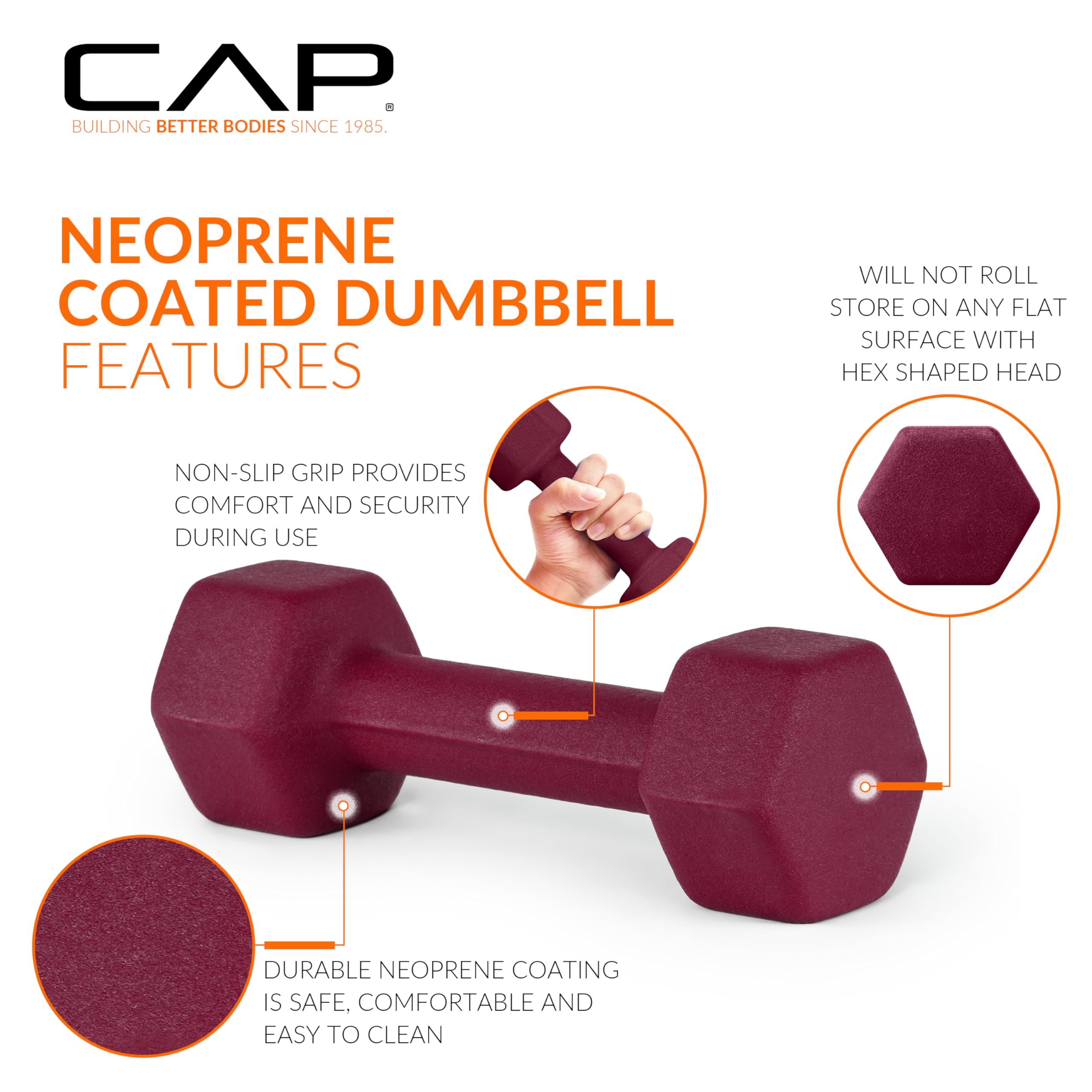 CAP Barbell 15 lb Neoprene Dumbbells – Pair | Ash 🍁 All In One Marketplace Canada