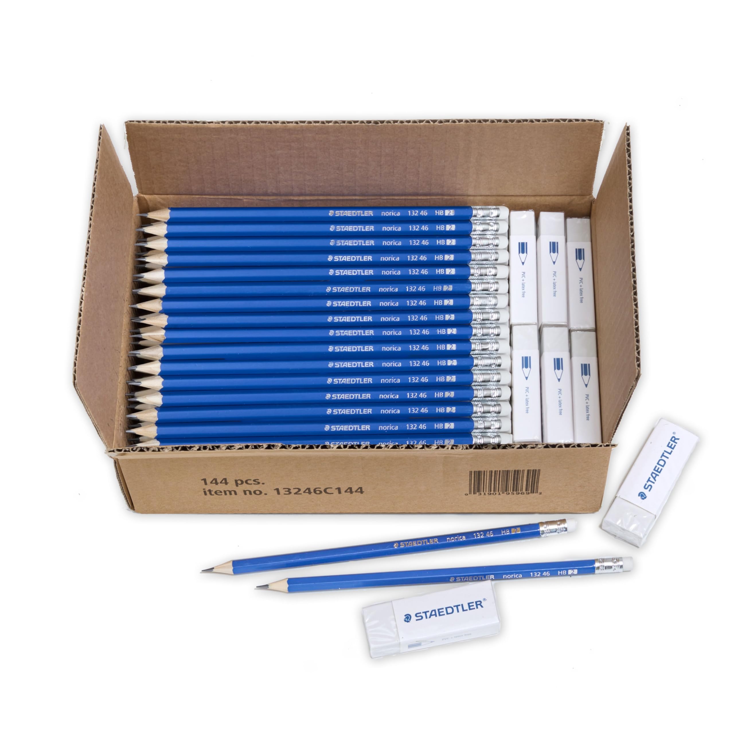 STAEDTLER Norica 2 Pencils Class Pack: 144 Sharpened Pencils + 12 Erasers 🍁 All In One Marketplace Canada