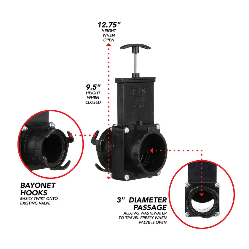 Valterra Twist-On Waste Valve, Mess-Free Waste Valve for RV's, Campers, Trailers 🍁 All In One Marketplace Canada