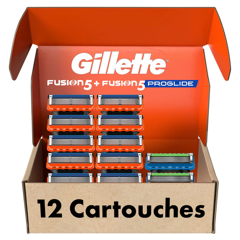 Gillette Fusion 5 Blades Refill, Razor Blades Men, 10 Fusion5 + 2 ProGlide Razors refills, 5-Blade Cartridges, 12 Total Refills 🍁 All In One Marketplace Canada