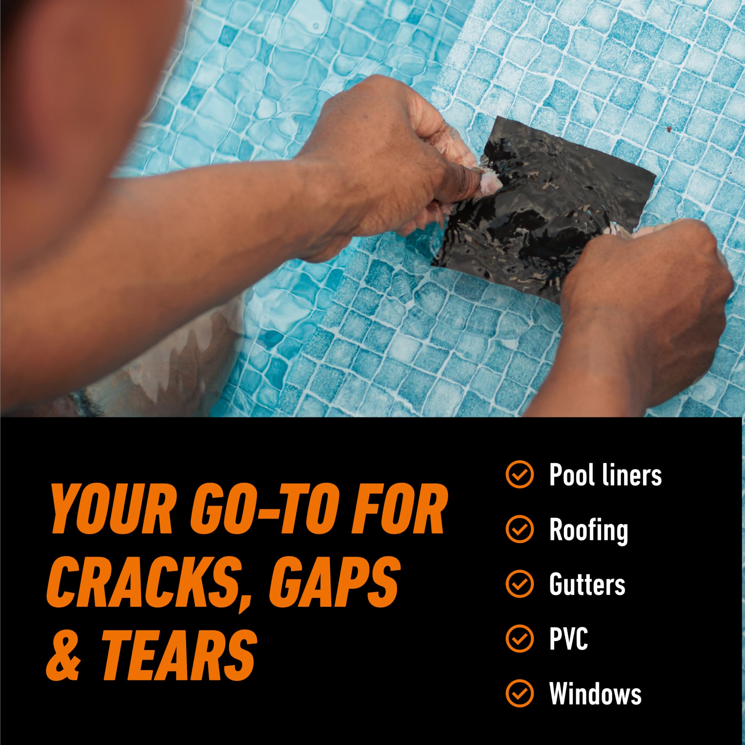 Gorilla Waterproof Patch & Seal Tape, Heavy-Duty, Instantly Seals, Works Underwater, Indoor/Outdoor, Flexible Permanent Bond, 4 in x 10 ft, Black, 1 Pack 🍁 All In One Marketplace Canada