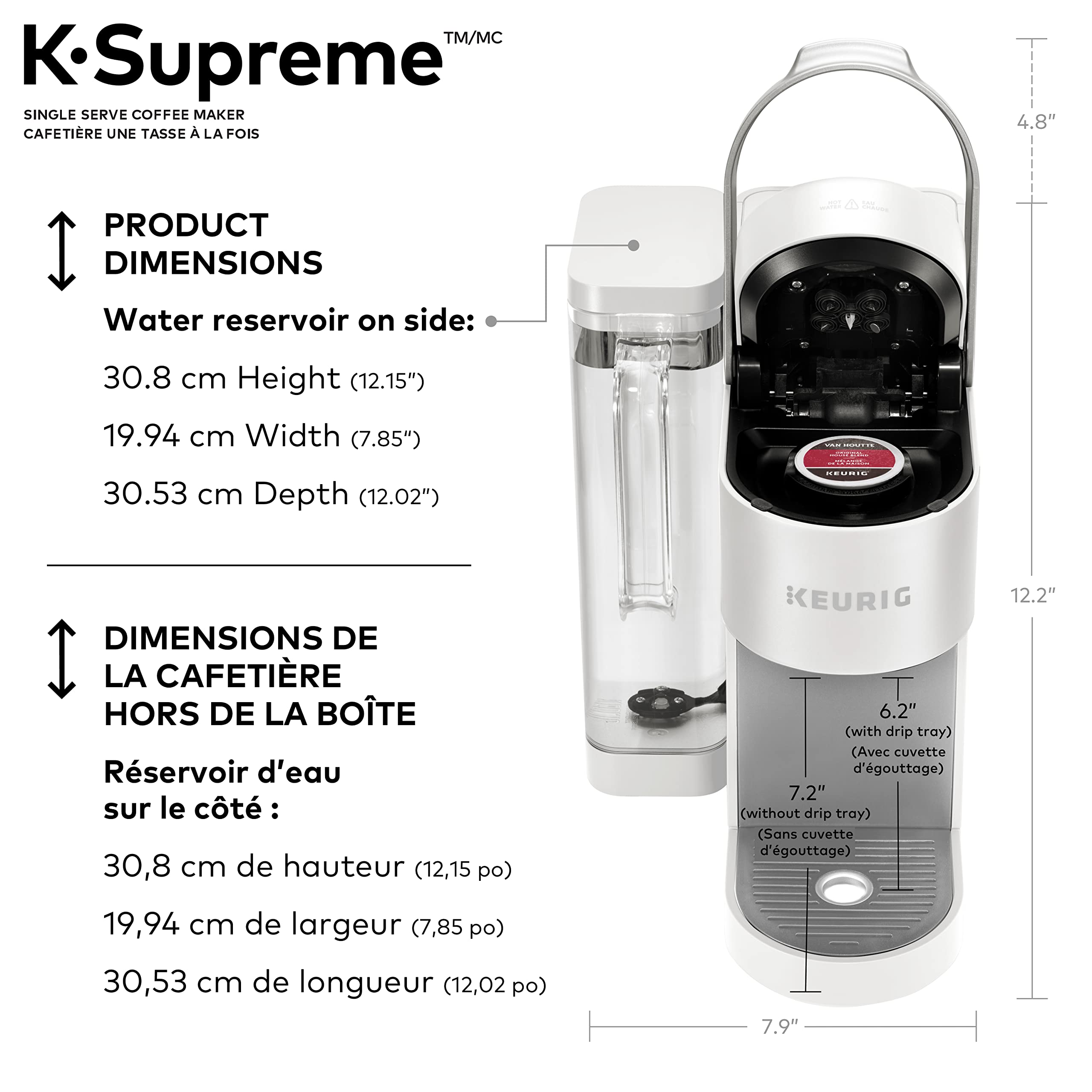Keurig K-Supreme Single Serve K-Cup Pod Coffee Maker, With MultiStream Technology, White 🍁 All In One Marketplace Canada