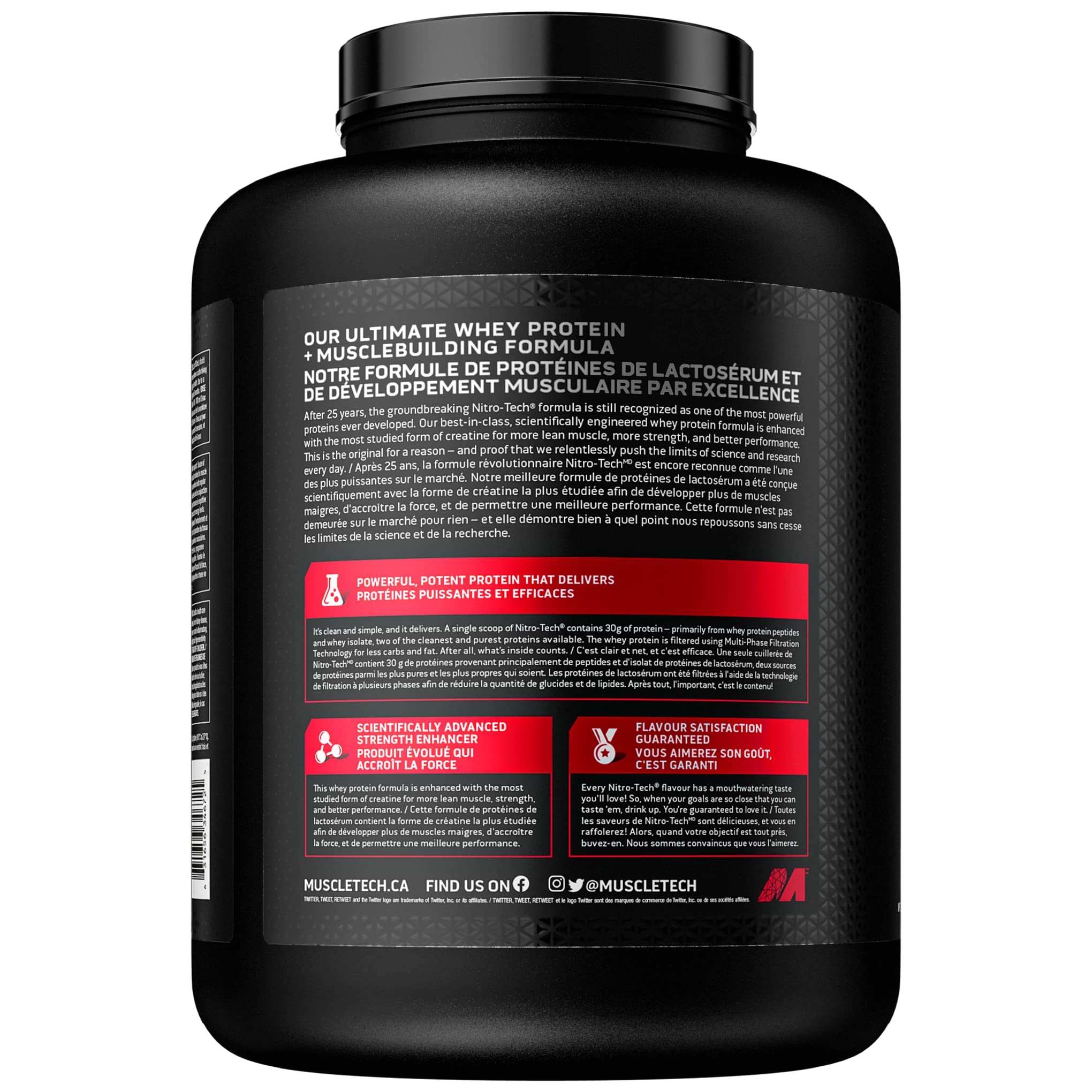 Muscletech Whey Protein Powder - Nitro-Tech Ultimate Muscle Building Formula with Whey Protein Isolate & Peptides - 30g of Protein, 3g of Creatine & 6.8g of BCAA - Milk Chocolate, 5 Pound (Pack of 1) 🍁 All In One Marketplace Canada