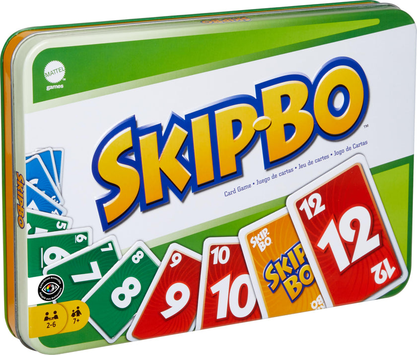 Mattel Games Skip Bo Card Game in Decorative Tin with 162 Cards, Sequencing Family Game for 2 to 6 Players, Kids Ages 7 Years & Older 🍁 All In One Marketplace Canada
