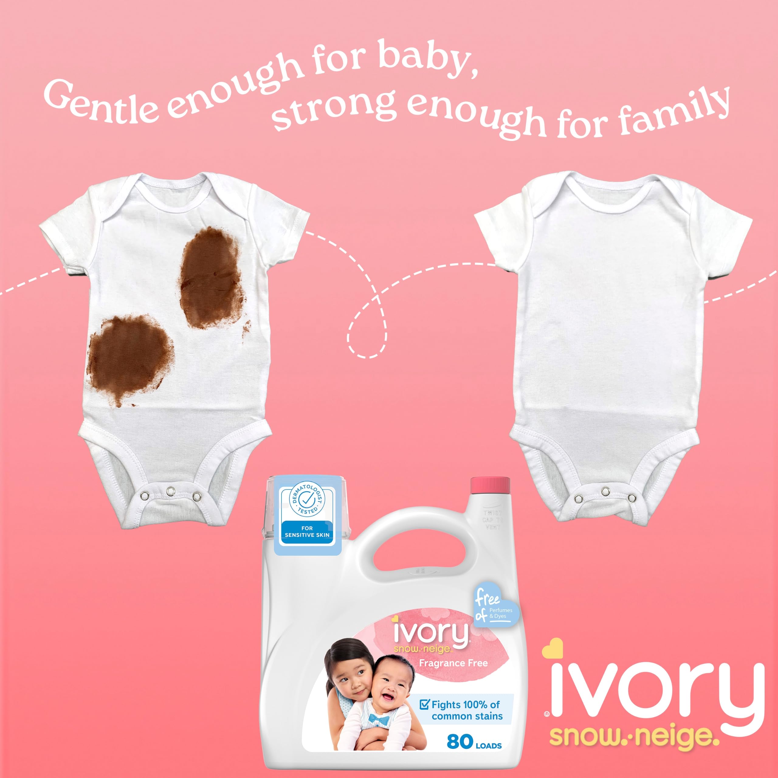 Ivory Snow Free Liquid Laundry Detergent, Laundry Detergent for Sensitive Skin, Hypoallergenic formula, Dermatologist tested, 80 Loads, 3.1 L 🍁 All In One Marketplace Canada