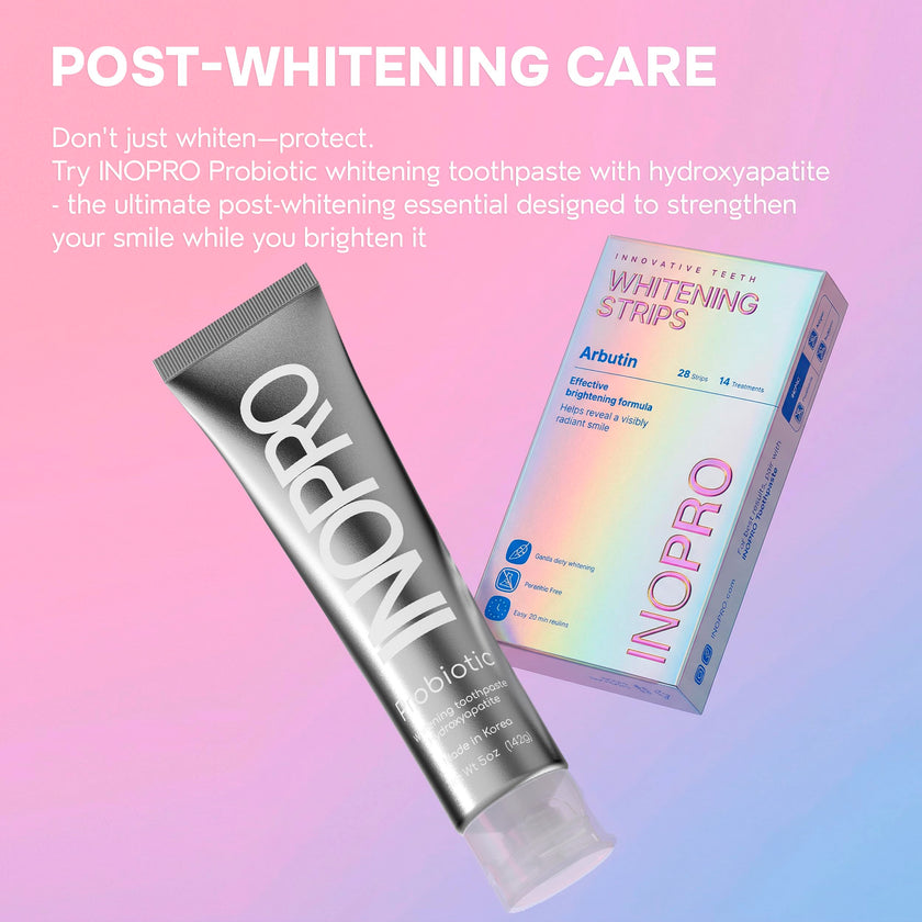 InoPro Teeth Whitening Strips 14 Treatments Kit - Sensitive Teeth Whitener, Peroxide Free, Enamel Safe Green White Strips, Deep Stains Removal - Instant Teeth Whitening Without The Harm (28 Strips) 🍁 All In One Marketplace Canada