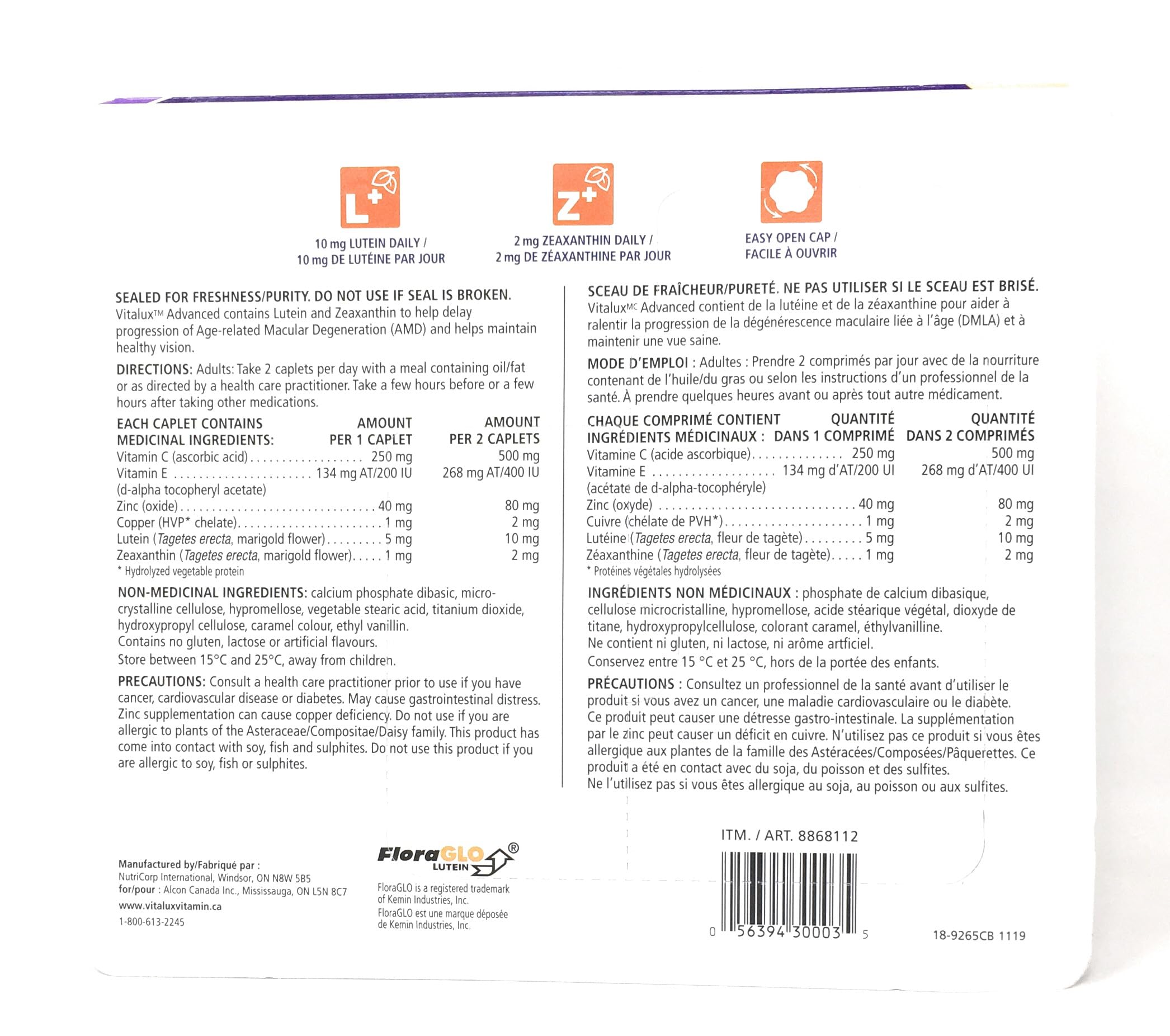Vitalux Advanced Ocular Multi-Vitamin, 180 +20 caplets 🍁 All In One Marketplace Canada