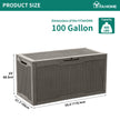 YITAHOME 100 Gallon Large Resin Deck Box Outdoor Storage Boxes for Patio Furniture, Outdoor Cushions, Garden Tools and Pool Supplies-Waterproof,Lockable (Taupe) 🍁 All In One Marketplace Canada