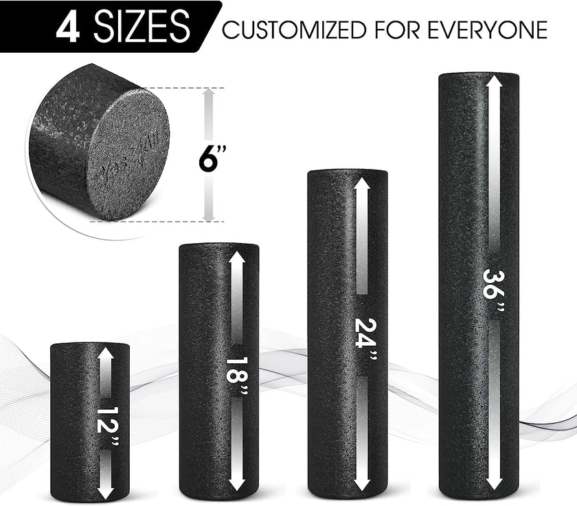 Yes4All High-Density EPP Round Back Roller Foam, Foam Roller for Yoga, Pilates & Stretching - 12, 18, 24, 36 inch 🍁 All In One Marketplace Canada