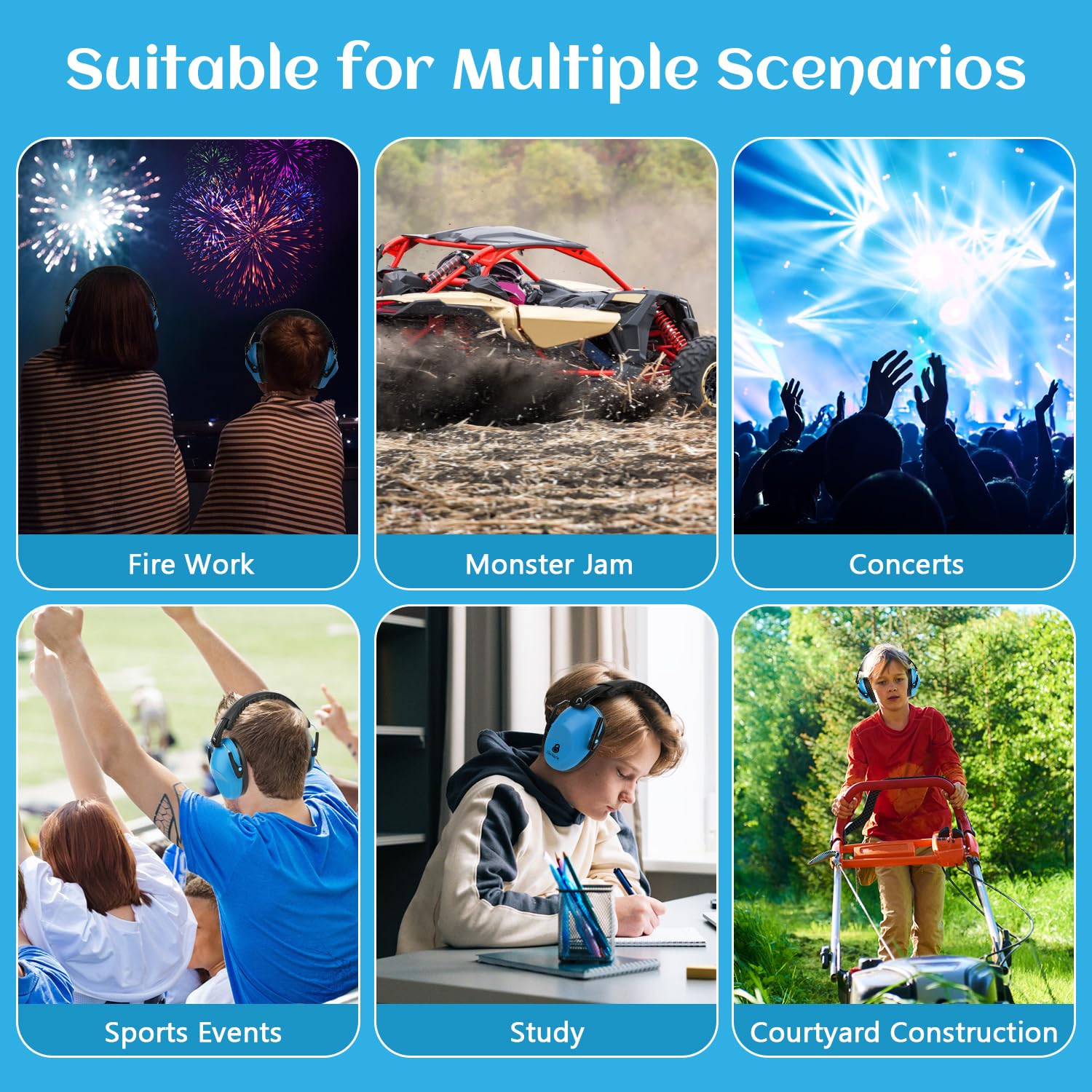 2 Pack Noise Canceling Headphones for Kids, Kids Ear Protection Earmuffs for Autism, Toddler, Children, Noise Cancelling Sound Proof Earmuffs/Headphones for Concerts, Air Shows, Fireworks 🍁 All In One Marketplace Canada