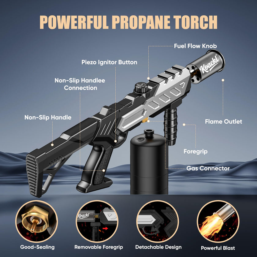 Powerful Propane Torch Gun, Blow Torch with Adjustable Flame, Flamethrower Kitchen Torch Gun Gas Welding Kits for Outdoor BBQ, Searing Steak, Camping & Charcoal Torch Lighter(Tank Not Included) 🍁 All In One Marketplace Canada