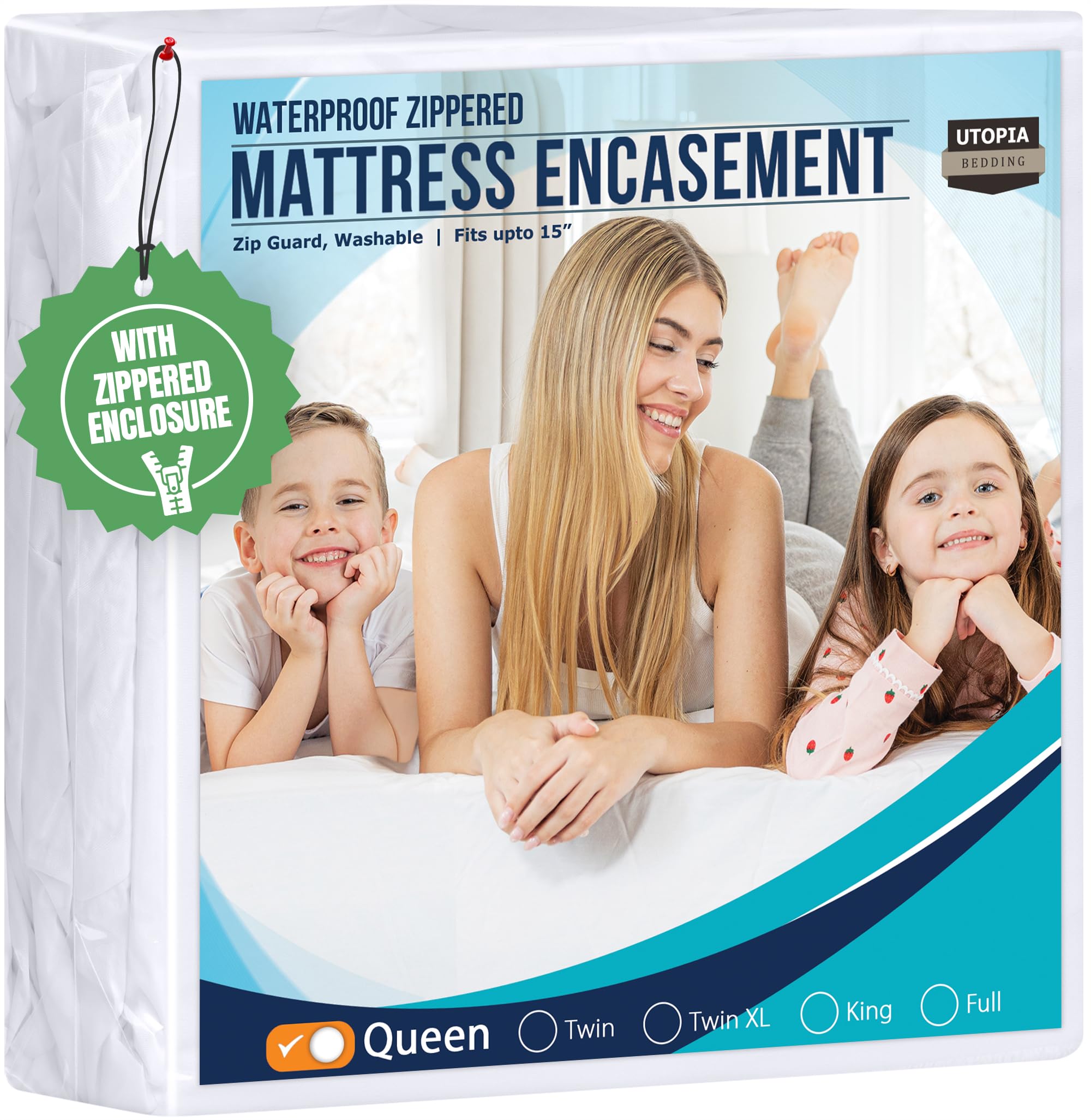 Utopia Bedding Zippered Mattress Encasement Queen - 100% Waterproof and Bed Bug Proof Mattress Protector - Absorbent, Six-Sided Mattress Cover 🍁 All In One Marketplace Canada