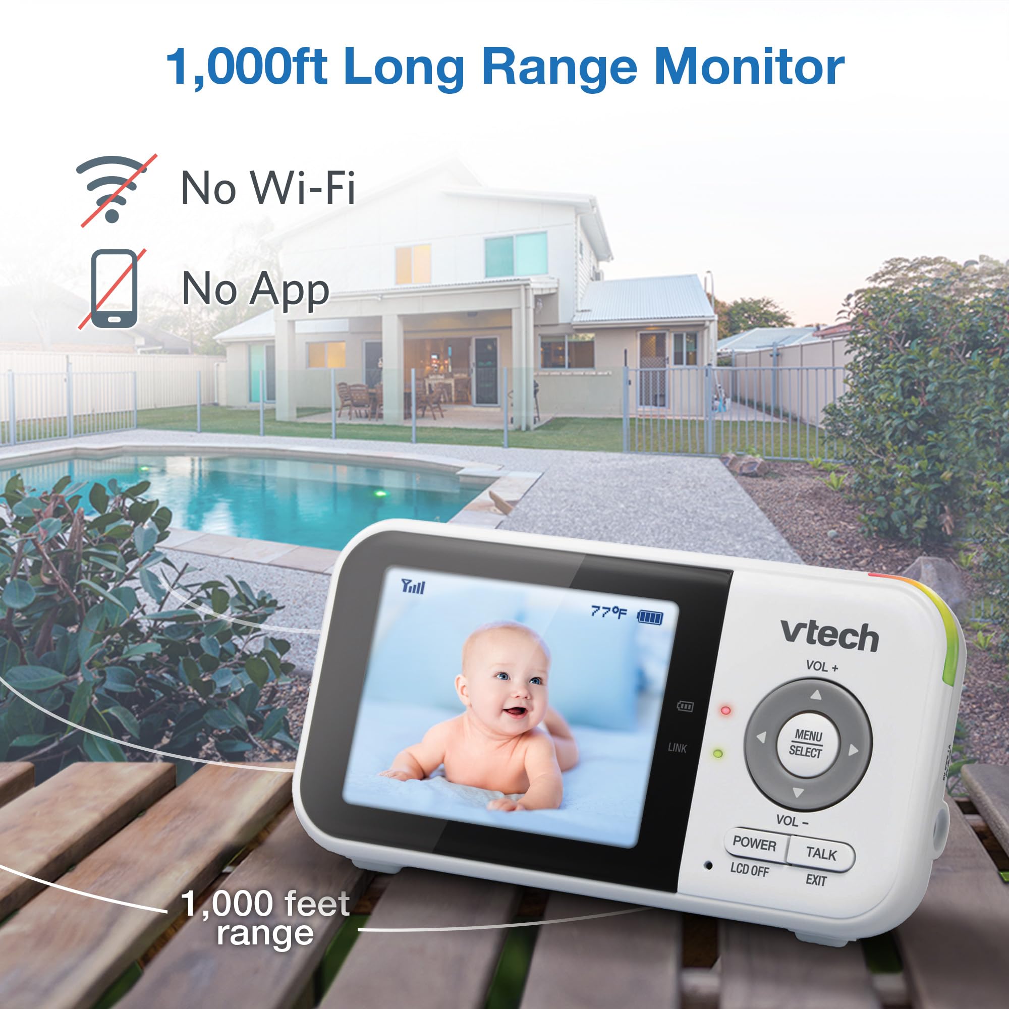 VTech VM819 Baby Monitor, 2.8” Screen, Night Vision, 2-Way Audio, Temperature Sensor and Lullabies, Secure Transmission No WiFi 🍁 All In One Marketplace Canada