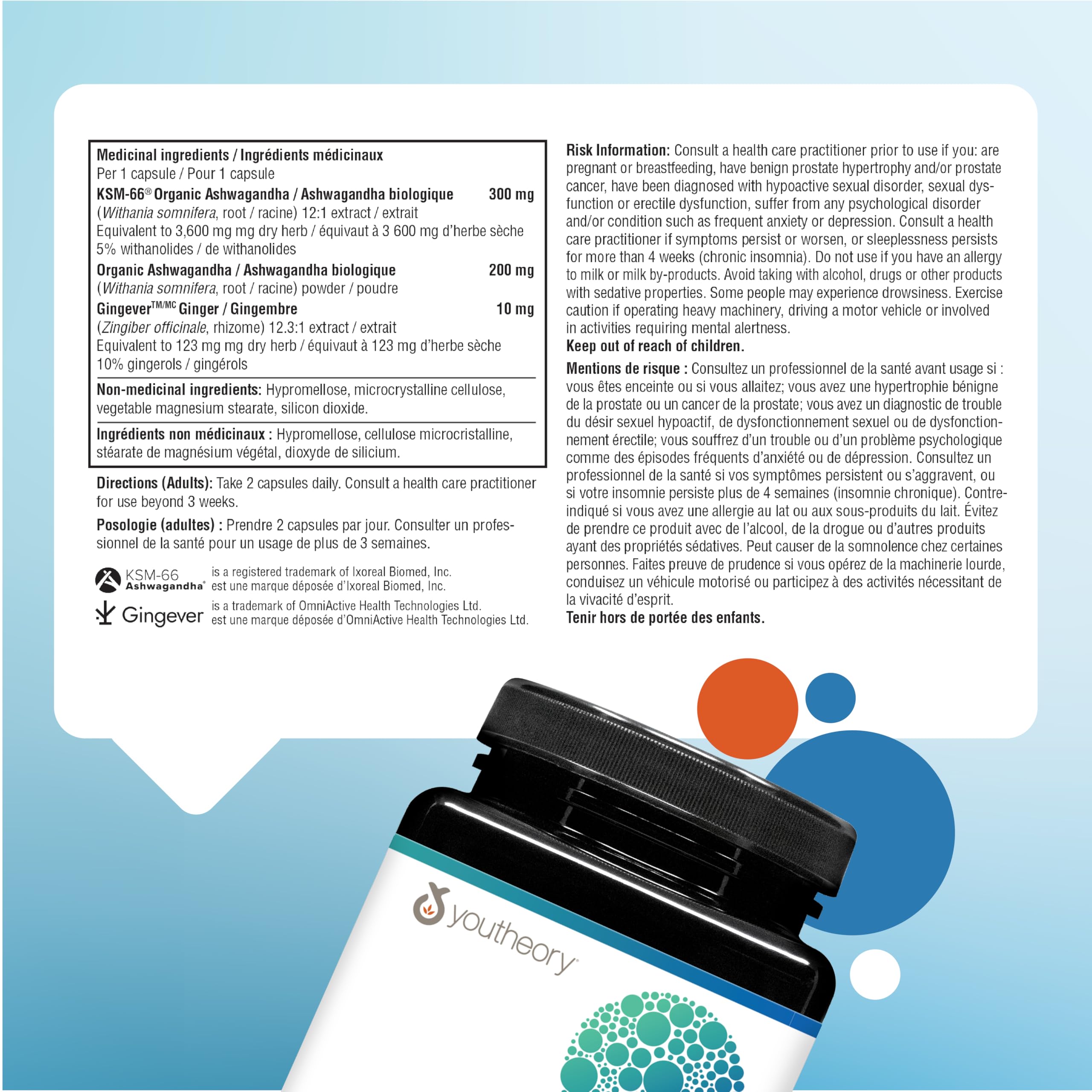 Youtheory Ashwagandha 7,200 mg Per Serving, with Clinically Proven KSM-66 and GingeverGinger to Support the Efficacy of Ashwagandha. Helps Increase Resistance to Stress and Anxiety, Vegan, 60 Capsules 🍁 All In One Marketplace Canada