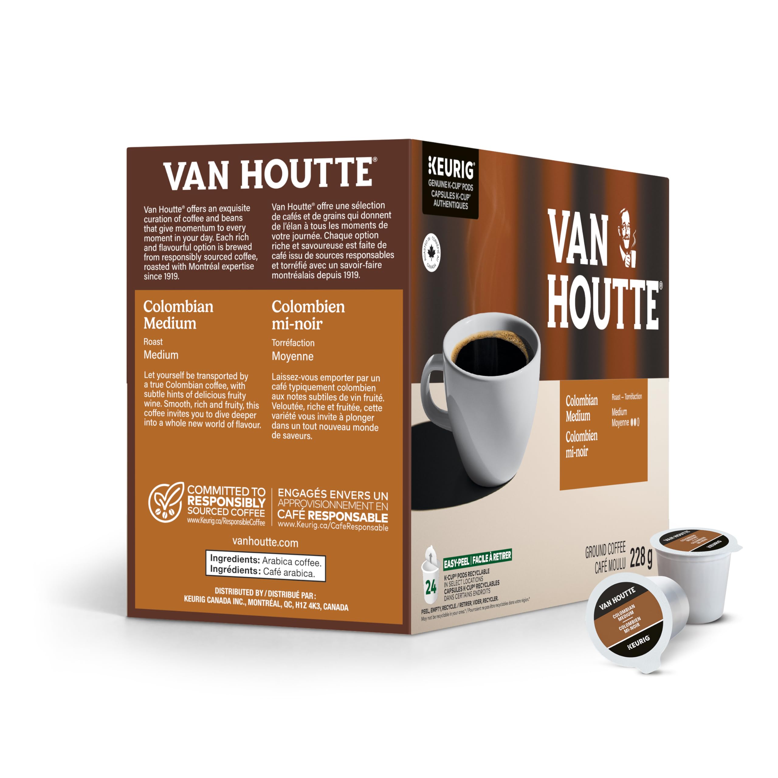Van Houtte Colombian Medium K-Cup Coffee Pods, 24 Count For Keurig Coffee Makers 🍁 All In One Marketplace Canada