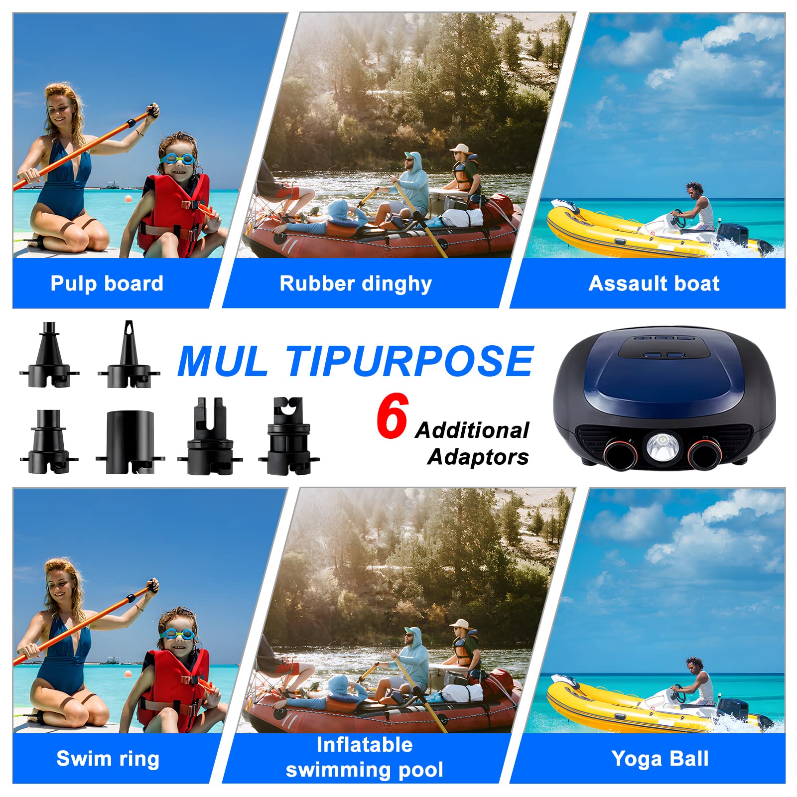 Paddle Board Pump, SUP Electric Air Pump, Portable 20 PSI Air Compressor, Auto-Off Inflation & Deflation Function with 12V DC Car Cigarette Lighter for Paddle Board,Inflatable Sups, Kayaks and Boats 🍁 All In One Marketplace Canada