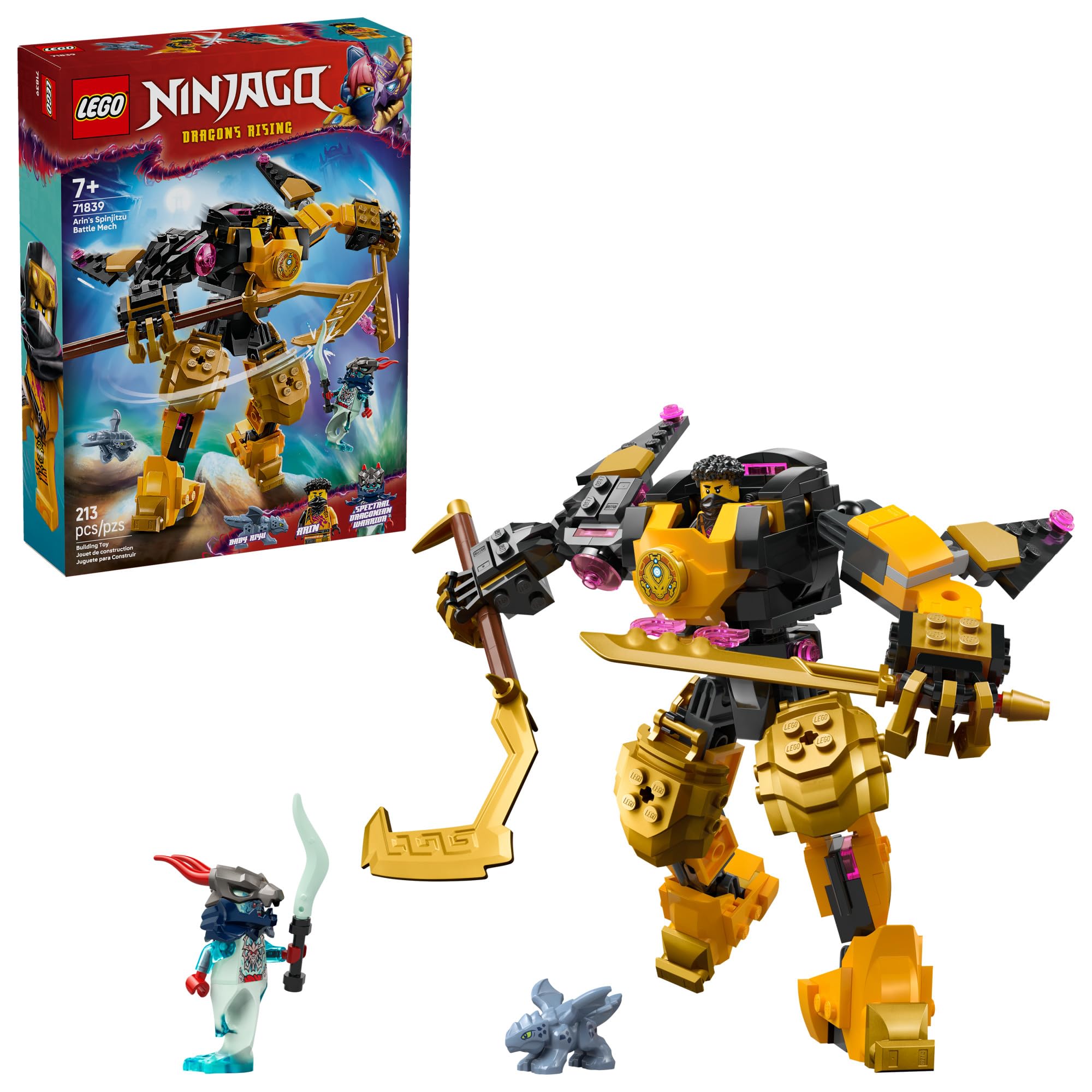 LEGO NINJAGO Arin’s Spinjitzu Battle Mech Building Toy - Ninja Building Set for Kids, Ages 7+ - with Arin, Baby Ryu, & Villain Minifigures - Gift Idea for Boys, Girls, & Dragons Rising Fans - 71839 🍁 All In One Marketplace Canada