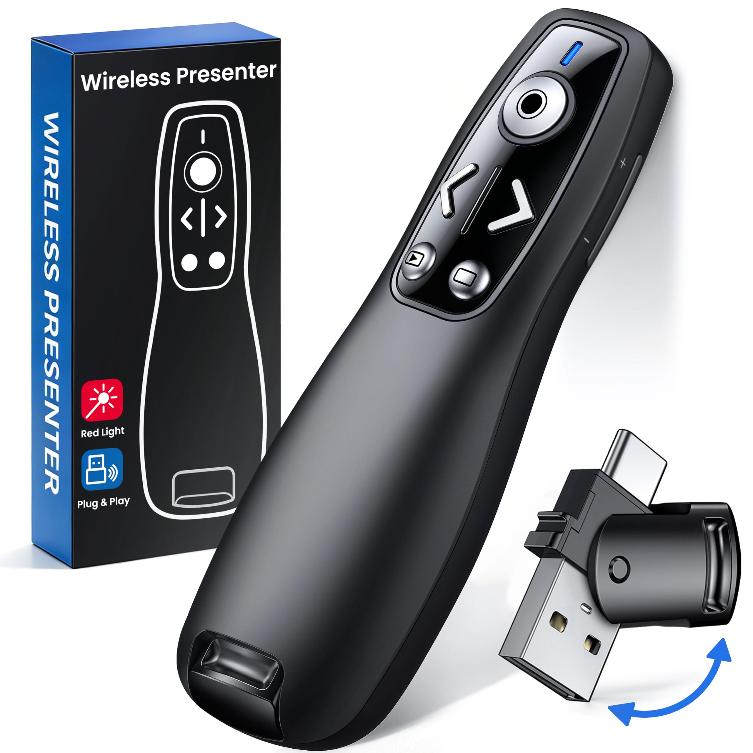 Presentation Clicker Wireless Presenter Remote for PowerPoint, RF 2.4GHz USB Powerpoint Clicker with Hyperlink & Volume Control PowerPoint Slide Advancer for Mac, Computer, Laptop 🍁 All In One Marketplace Canada