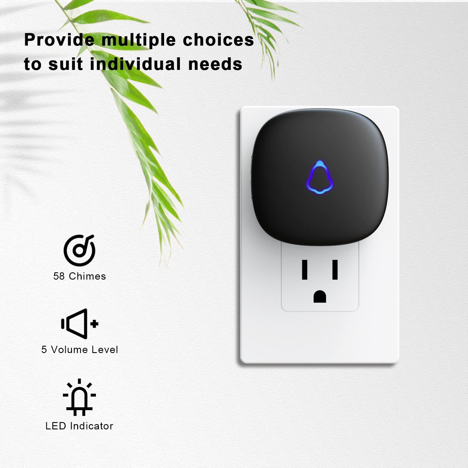 SECRUI Wireless Doorbell, Easy Installation, Adjustable Volumes, 58 Chimes, 1000Ft Operating Range, LED Indicator, Black 🍁 All In One Marketplace Canada