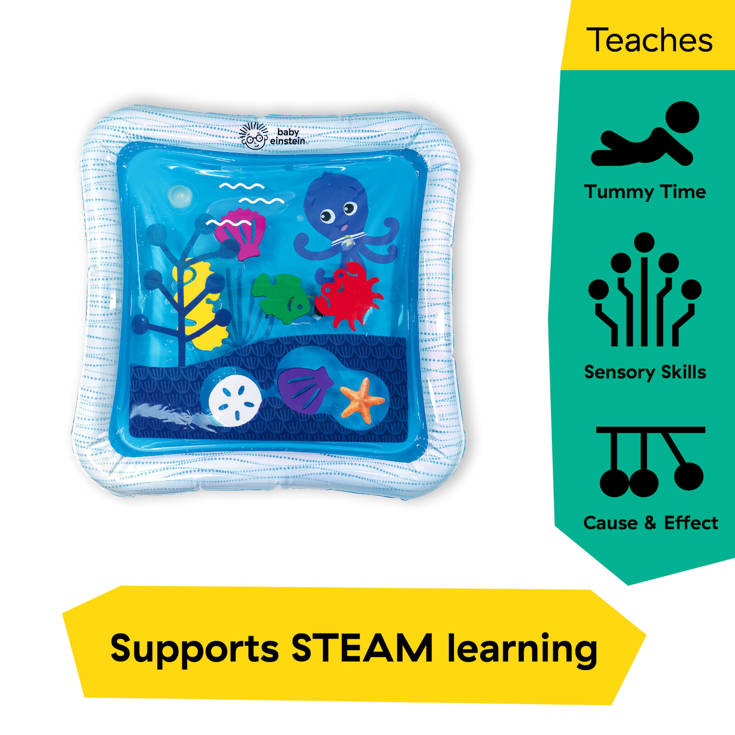 Baby Einstein Octopus Water Play Mat - Safety Fill Line, Tummy Time Activity & Sensory Toy for Babies Newborn & up, Blue 🍁 All In One Marketplace Canada
