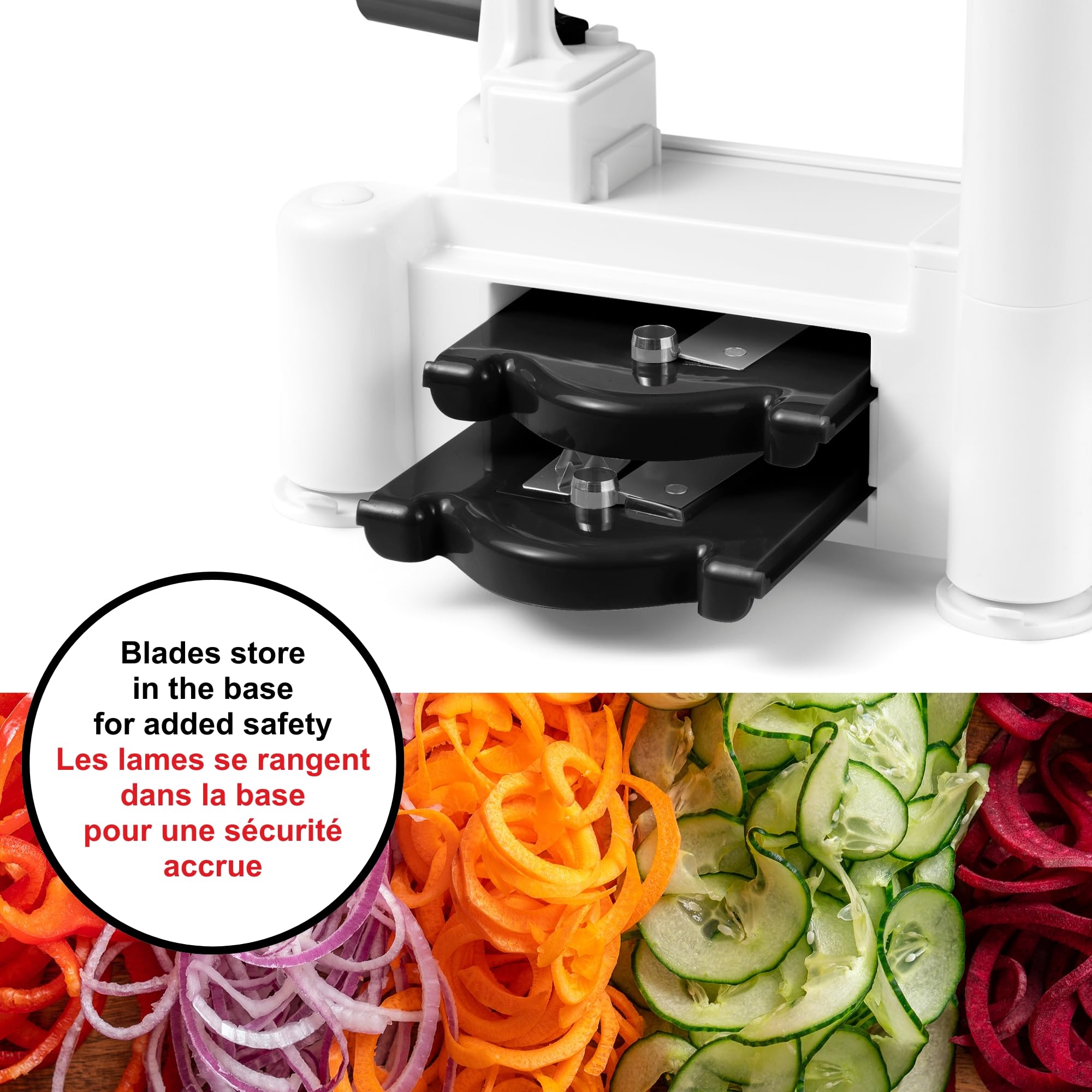 Starfrit Spiralizer, 4 Blades, Veggie Noodle Maker, Suction Base 🍁 All In One Marketplace Canada
