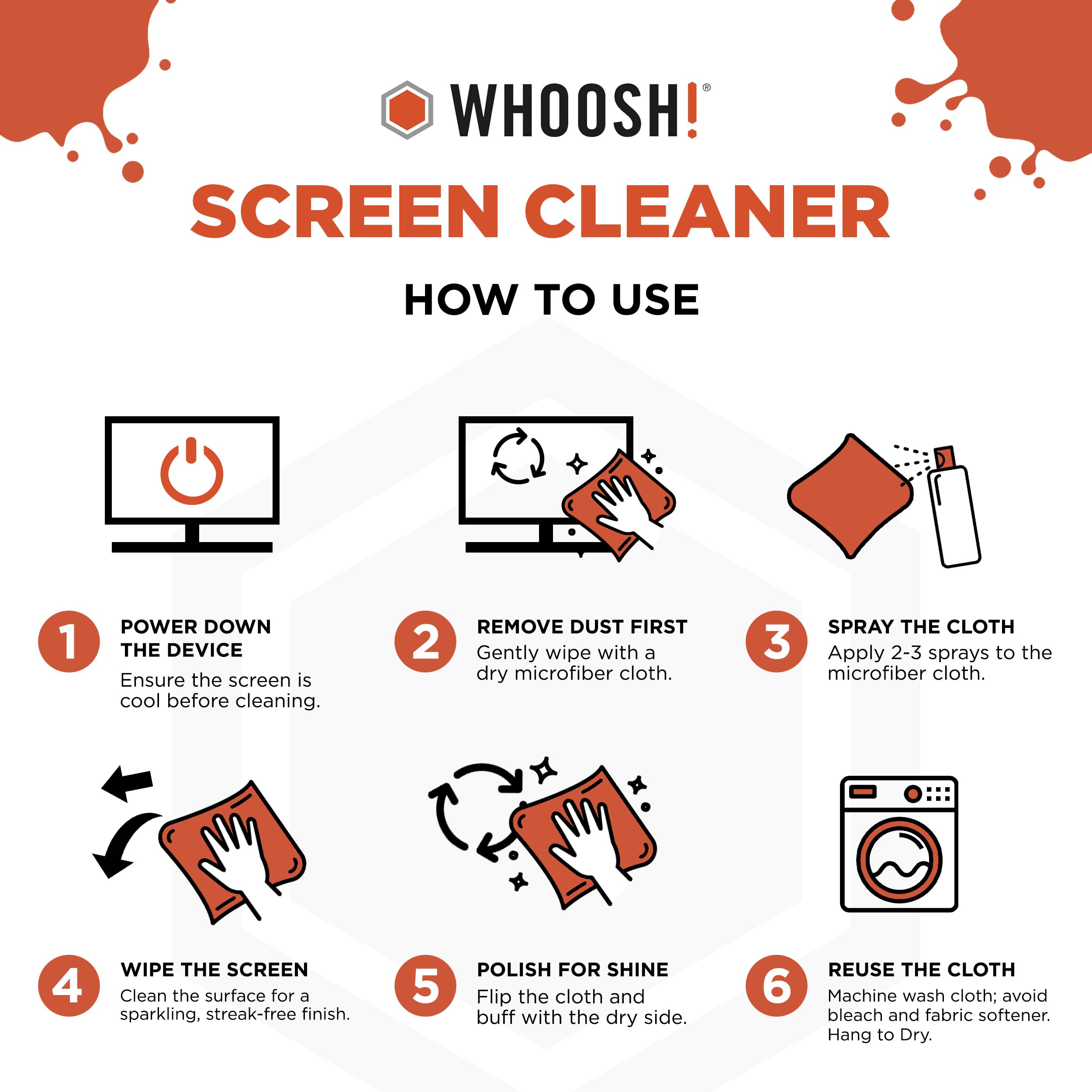 WHOOSH! Screen Shine Duo – Safe & Streak Free Electronics Cleaner for TV, OLED, MacBook, Laptop, Monitor and Car – Eyeglass Cleaner with 100ml + 8ml Bottles and 2 Microfiber Cloths 15x15 cm 🍁 All In One Marketplace Canada