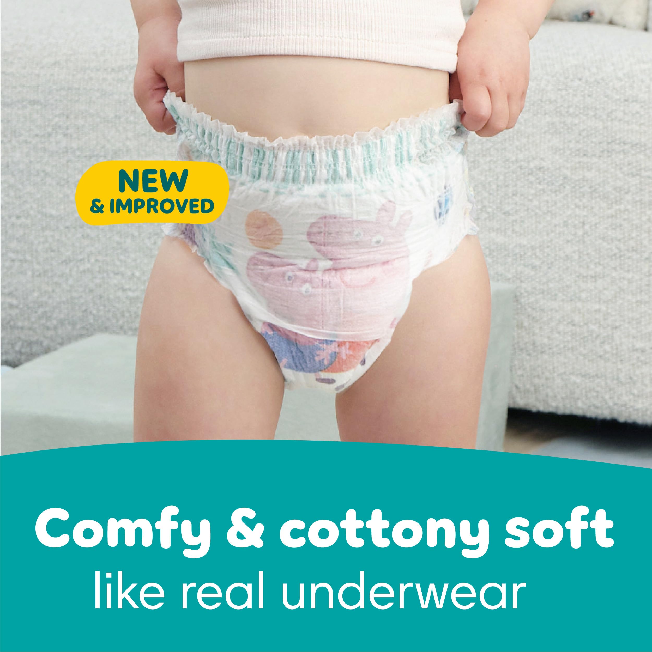 Pampers Easy Ups Girls & Boys Potty Training Pants, Size 7 (5T6T), Peppa Absorbent Training Underwear, Up to 100% Leakproof Day and Night, Hypoallergenic, 1 Pack (Count of 46) 🍁 All In One Marketplace Canada
