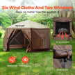 VEVOR Camping Gazebo Tent, 12'x12', 6 Sided Pop-up Canopy Screen Tent for 8 Person Camping, IPX3 Water-Resistant Screen Shelter w/Portable Storage Bag, Ground Stakes, Mesh Windows, Brown & Beige 🍁 All In One Marketplace Canada