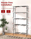 Sakugi 5 Tier Shelf - Heavy Duty Metal Storage Shelves with Adjustable Leveling Feet, Large Capacity Shelving Unit with Multiple Hooks for Kitchen, Pantry, Office (84 x 32 x 183 cm, Black) 🍁 All In One Marketplace Canada