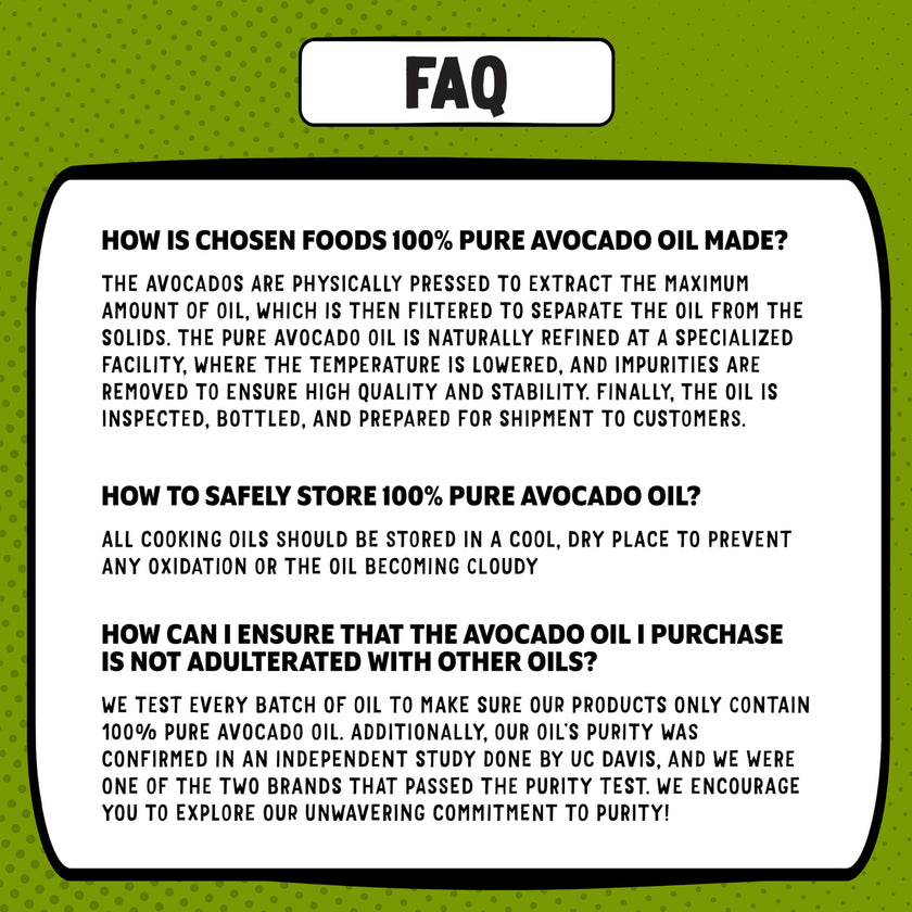 Chosen Foods 100% Pure Avocado Oil 25.3 oz, Non-GMO, for High-Heat Cooking, Frying, Baking, Homemade Sauces, Dressings and Marinades, 750.0 ml (Pack of 1) 🍁 All In One Marketplace Canada
