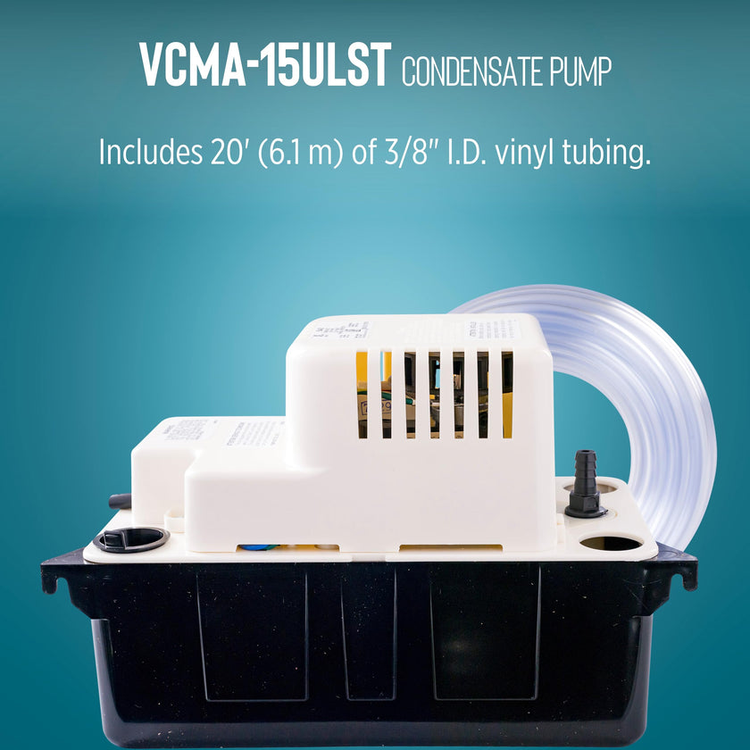 Little Giant VCMA-15ULST 115 Volt, 65 GPH, 1/50 HP Automatic Condensate Removal Pump for HVAC/Refrigeration Systems/Dehumidifiers with Overflow Detection Switch and 20-Foot Tubing, Black/White, 554415 🍁 All In One Marketplace Canada