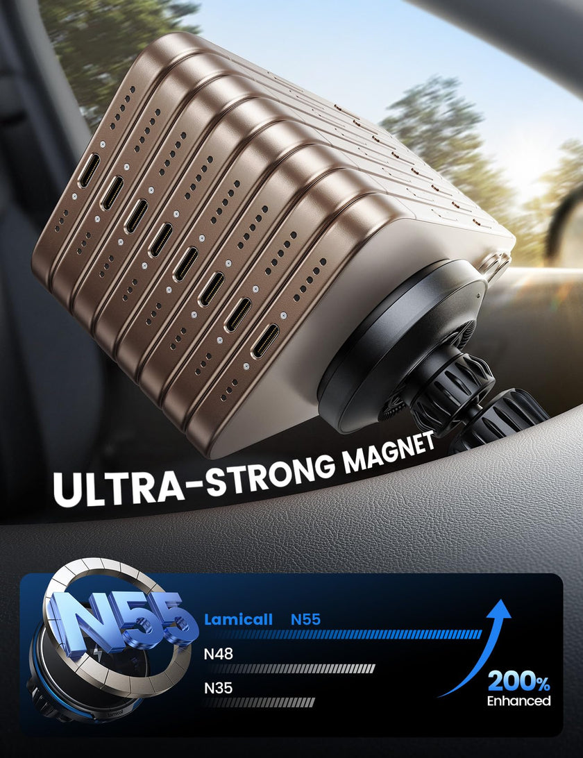 Lamicall for MagSafe Car Mount Charger - [Ultra Magnet] 15W Wireless Car Phone Holder Charger - HandsFree Magnetic Phone Holders for Your Car Vent for iPhone 17 16 15 14 13 Pro Max Handlebar, Mom Gift 🍁 All In One Marketplace Canada