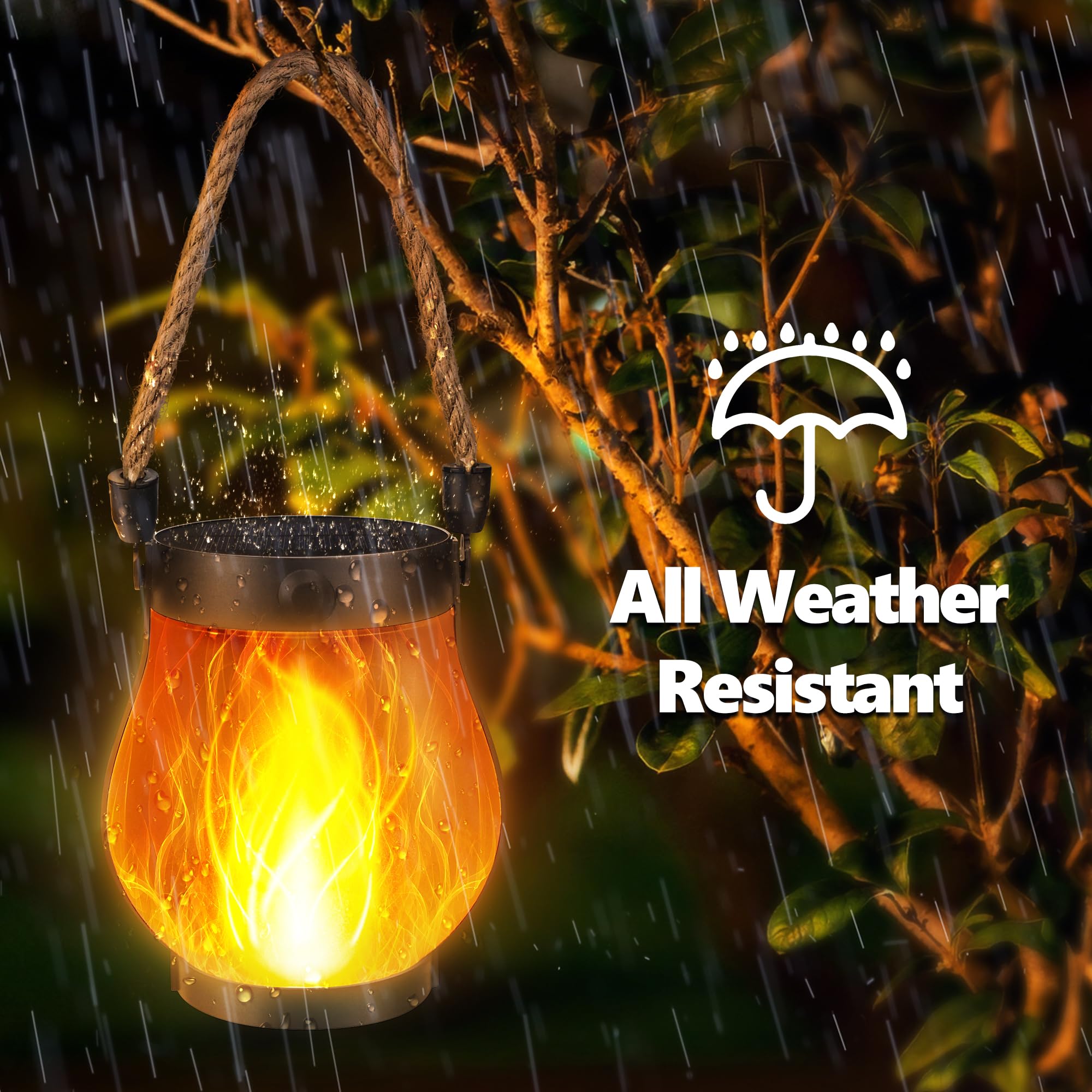 iBaycon 2 Pack Gen2 Solar Lantern Lights USB Ultra-Real Flame, Warm White 🍁 All In One Marketplace Canada