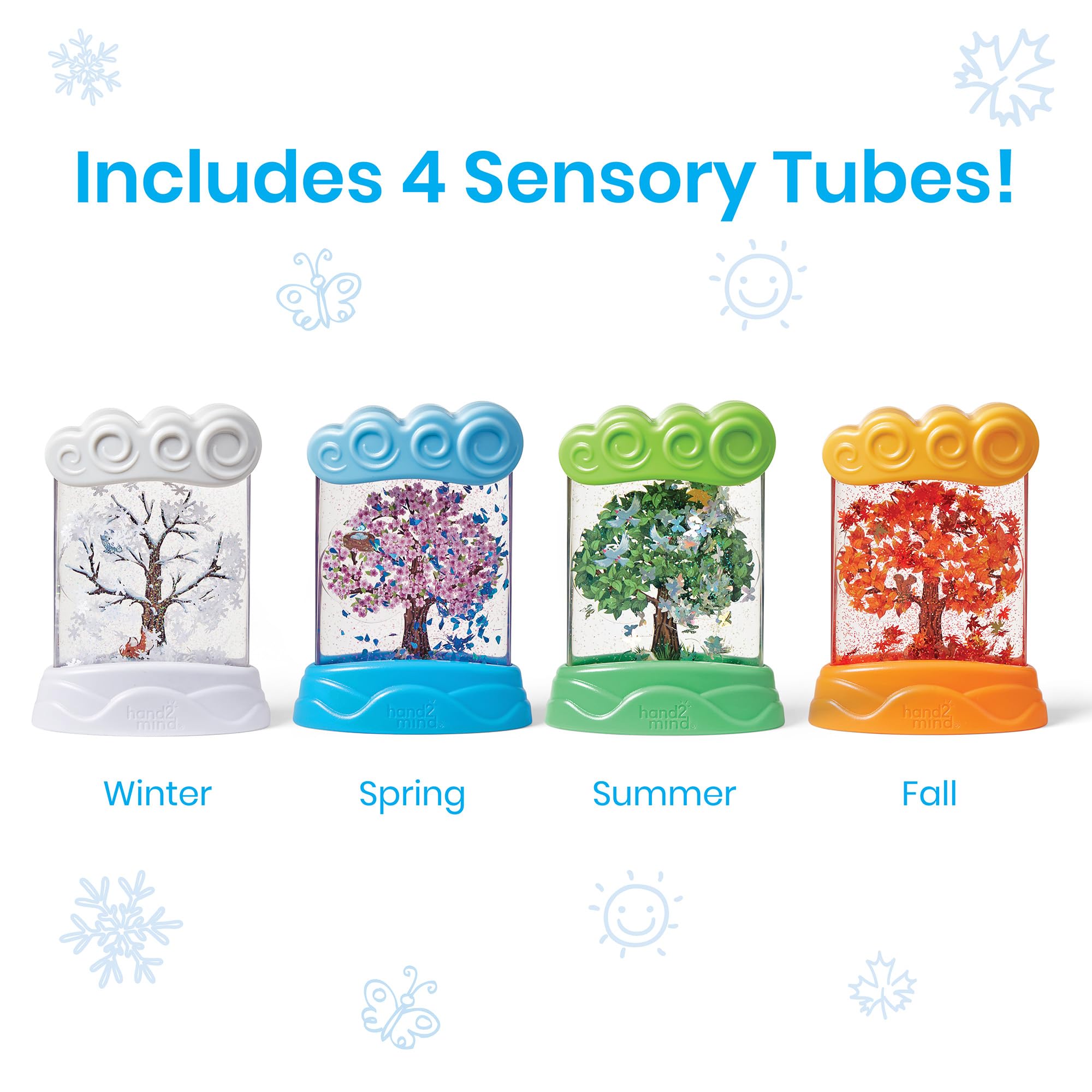 hand2mind Changing Seasons Sensory Tubes, Quiet Fidget Toys for Kids 3-5, Toddler Science Toys, Weather Toys, Calming Toys for Kids, Calm Down Corner Supplies, Preschool Classroom Must Haves 🍁 All In One Marketplace Canada