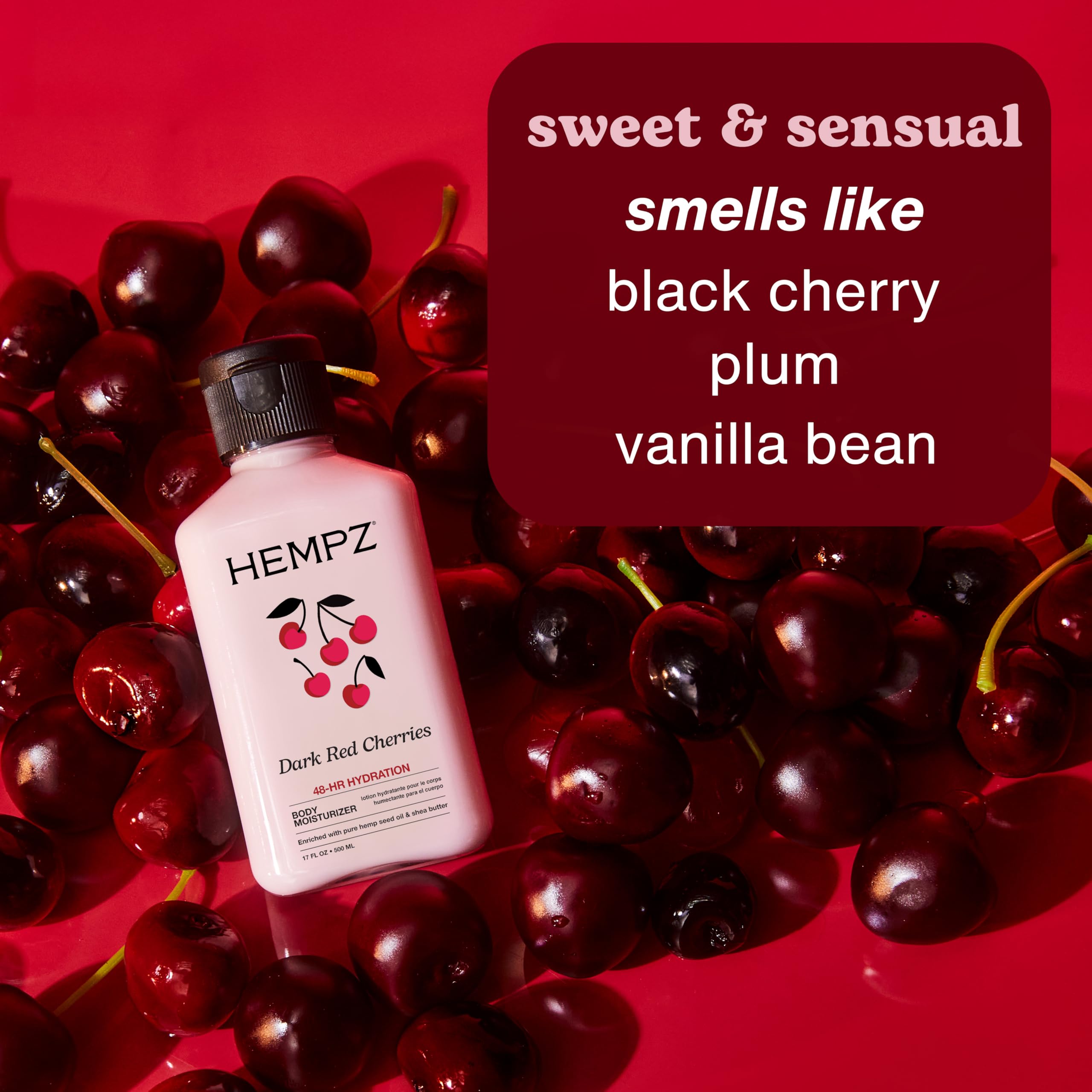 Hempz Dark Red Cherries Lotion, Ultra Hydrating Moisturizer for Body, Hands and Feet 17 oz. 🍁 All In One Marketplace Canada