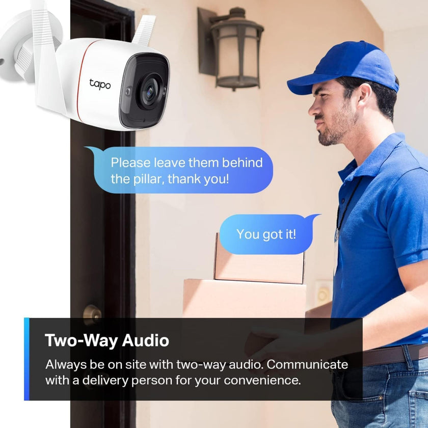TP-Link Tapo 2K HD Security Camera Outdoor Wired, Built-in Siren, Night Vision, IP66 Weatherproof, Motion/Person Detection, Works w/Alexa & Google Home, Cloud/SD Card Storage, 2-Way Audio,White 🍁 All In One Marketplace Canada