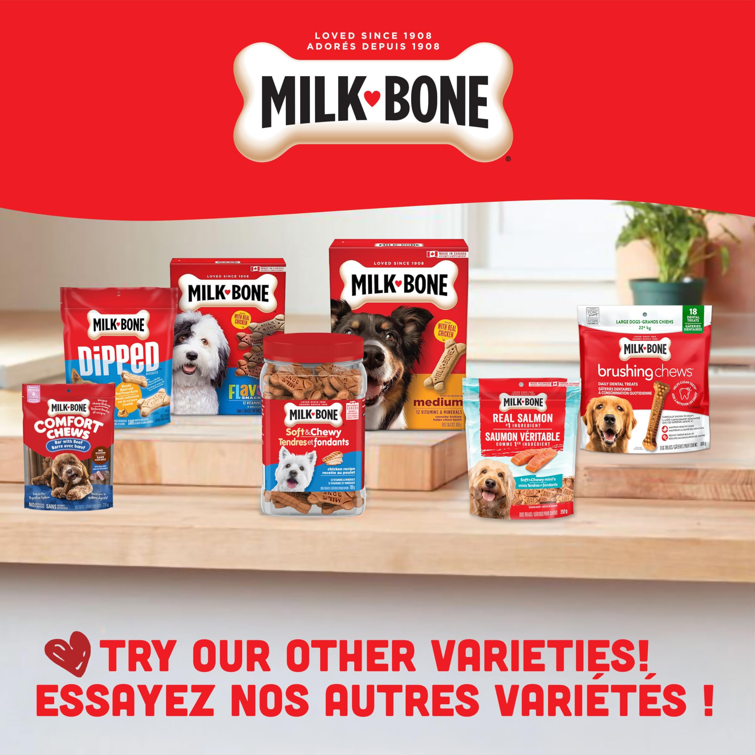Milk-Bone Brushing Chews Dental Dog Treats, Chicken Flavour Dental Chew, Helps Clean Teeth and Reduce Bad Breath, For Medium Dogs, 45 Treats (Pack of 1) 🍁 All In One Marketplace Canada