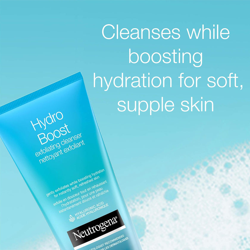 Neutrogena Hydro Boost Exfoliating Face Scrub - Hyaluronic Acid and Aha - Gel Cream Face Cleanser - Non-comedogenic - Blue, Pack of 2 (2x141ml) 🍁 All In One Marketplace Canada