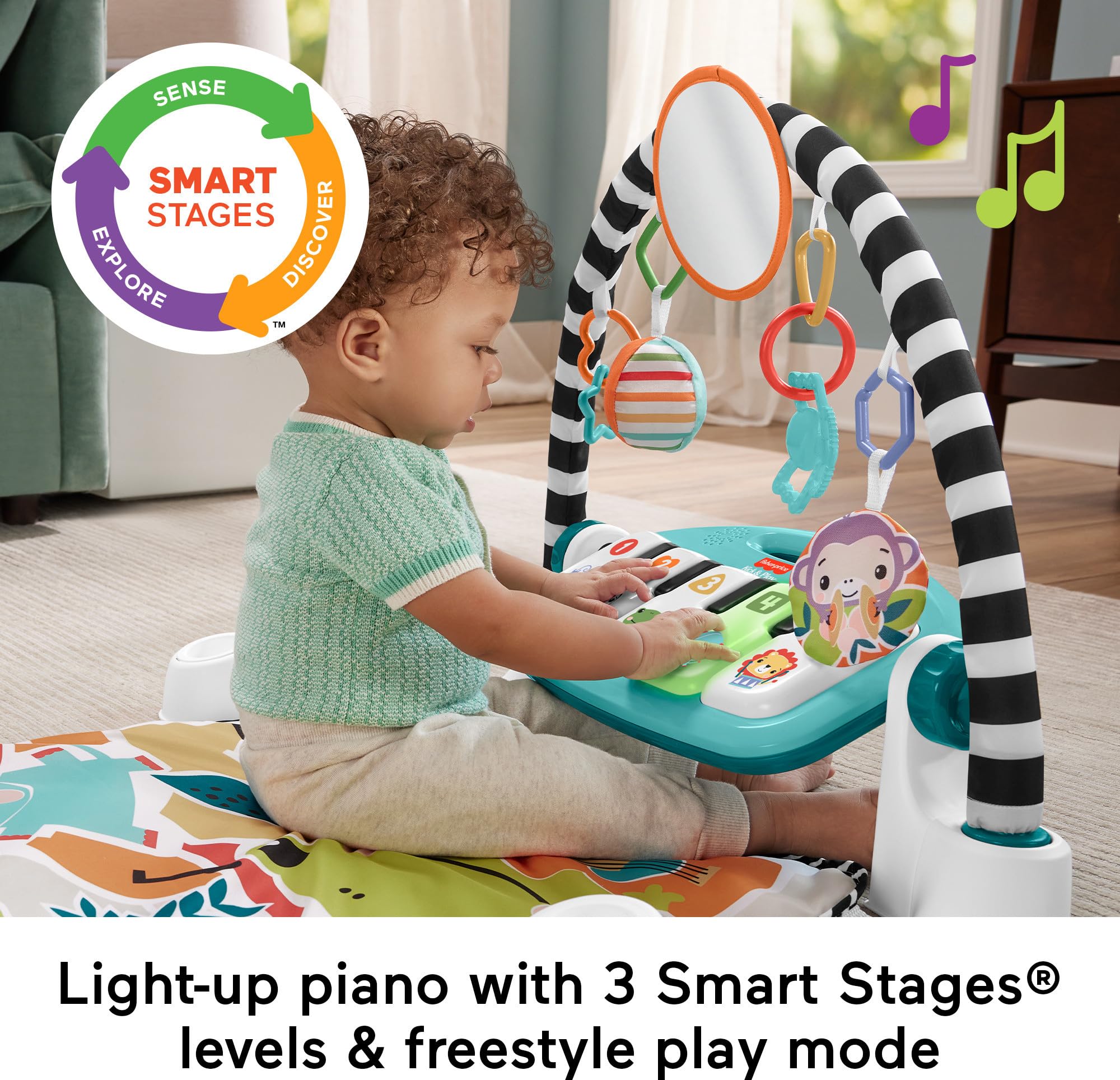 Fisher-Price Baby Musical Toy Set Glow and Grow Kick & Play Piano Gym Blue Playmat with 2 Rattle Maracas for Newborns Ages 0+ Months 🍁 All In One Marketplace Canada