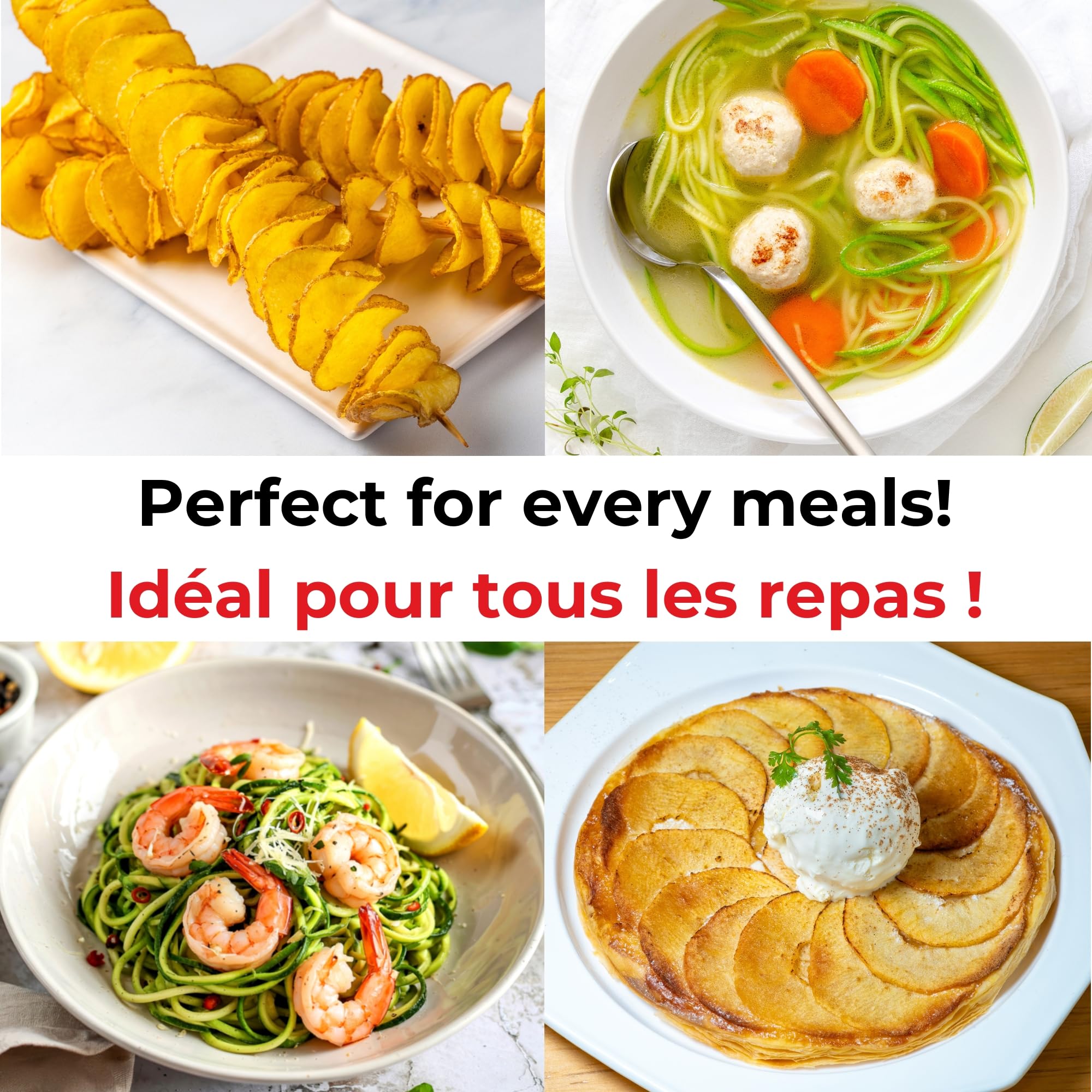 Starfrit Spiralizer, 4 Blades, Veggie Noodle Maker, Suction Base 🍁 All In One Marketplace Canada