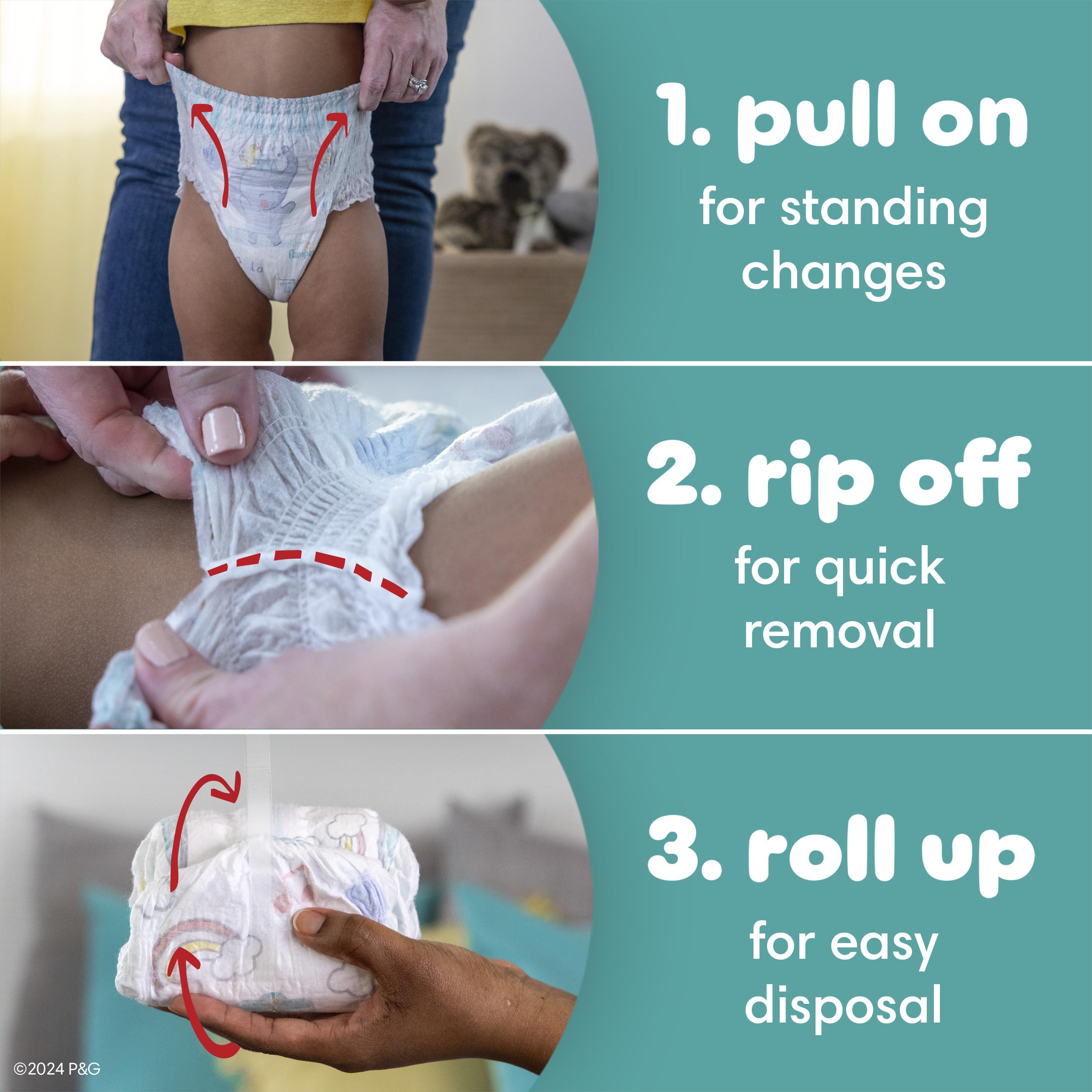 Pampers Diapers - Swaddlers 360 degrees - Size 6, 68 Count, up to 100% Leakproof Comfy Dry Fit, EZ Off Tabs Designed for Easy Changes, Pull On Diaper 🍁 All In One Marketplace Canada